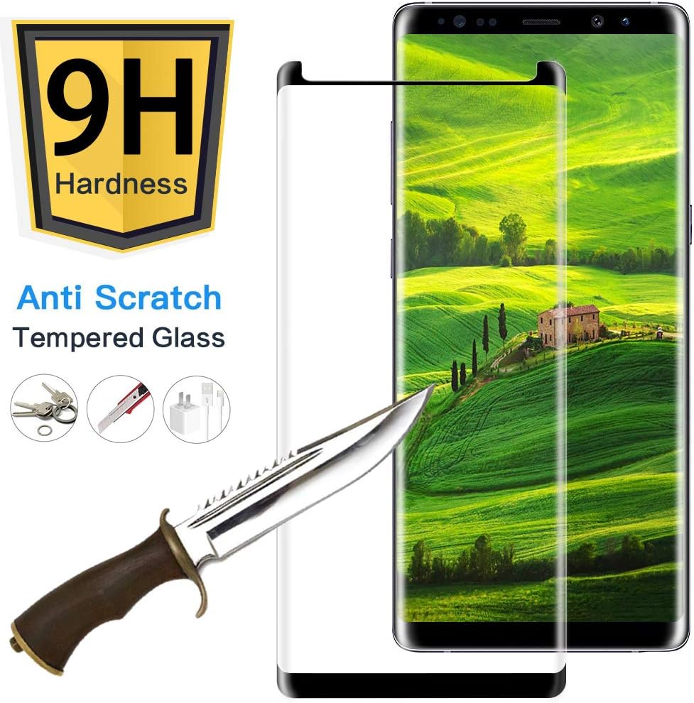 【2-PACK】Coolpow Designed for Samsung Galaxy Note 8 Screen Protector, Case Friendly, Anti-Bubble,3D Curved,Full Screen Coverage,9H Hardness,HD Clear, Samsung Note 8 Screen Protector Tempered Glass Film