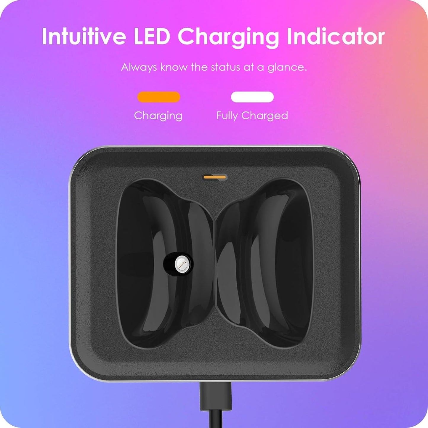 Headphone Charging Station for AirPods Max 2024 & 2020 - Magnetic Headset Charger Dock with Dual Lightning & Type-C Connectors (Space Gray)