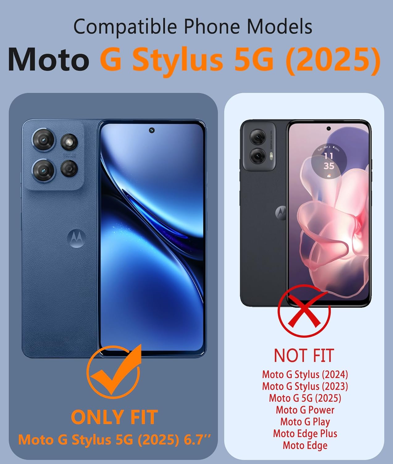 FNTCASE for Motorola Moto-G Stylus-5G-2025 Case: Military Grade Drop Protection Anti Yellowing Cell Phone Cover - Rugged Shockproof Protective Bumper Transparent Cases(Clear)