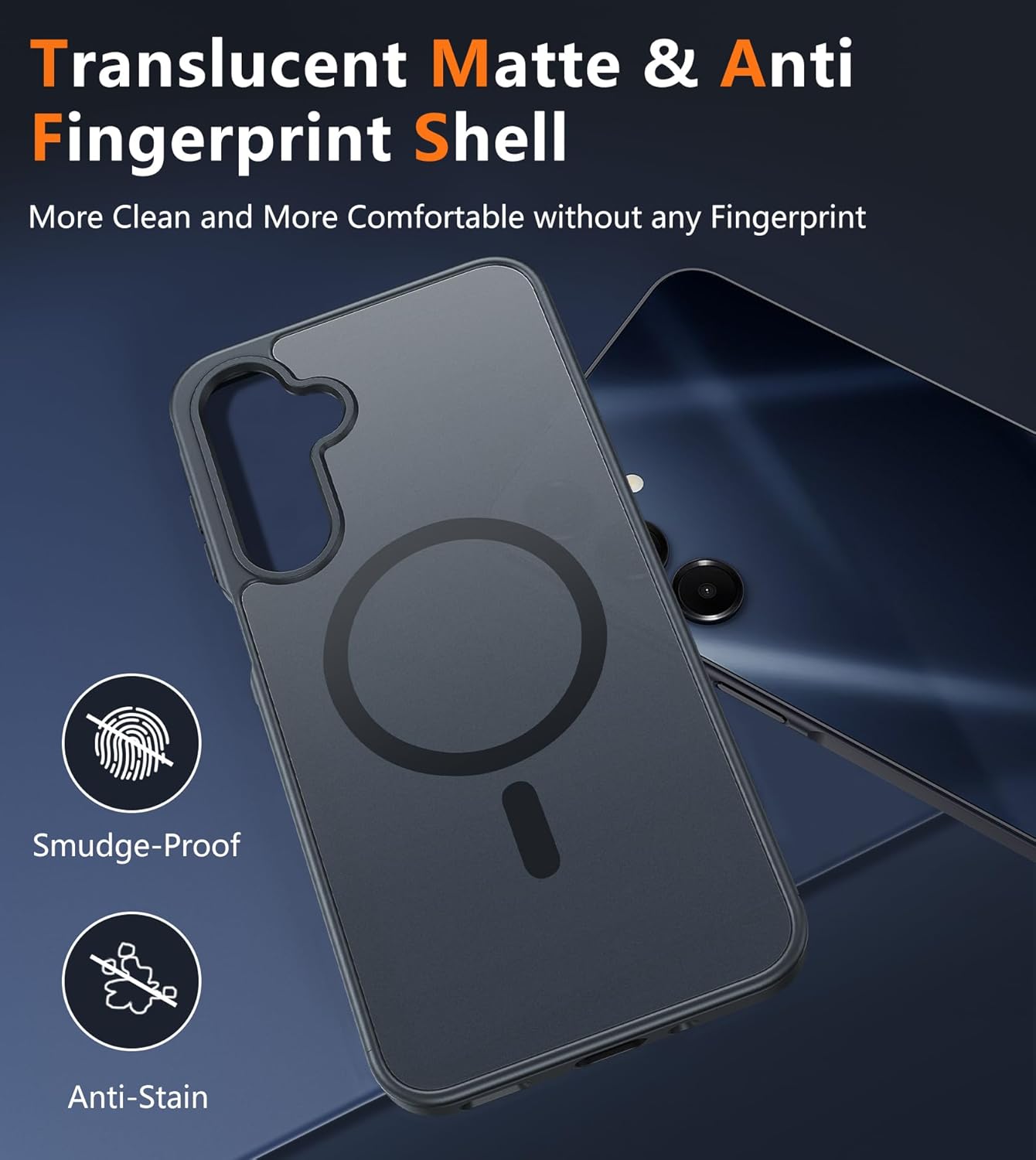 FNTCASE Samsung Galaxy A16-5G Case Cell Phone Cover Black | Magnetic, Matte Textured, Military Grade Drop Protection, Translucent, Slim, Rugged, Durable, Shockproof, Protective Bumper, 6.7 inches
