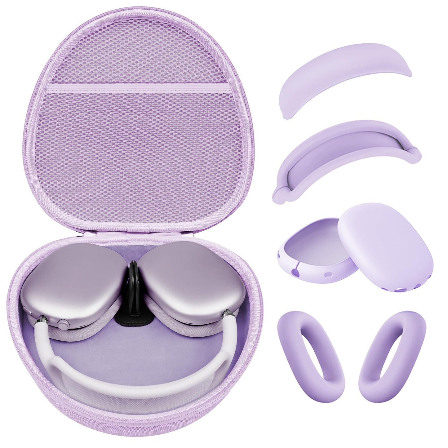 Silicone Case Cover for AirPods Max Headphones, Ear Pad Case Cover/Ear Cups Cover/Headband Cover for AirPod Max (USB-C/Lightning)(2024/2020),Accessories Silicone Protector for Apple AirPods Max, Black