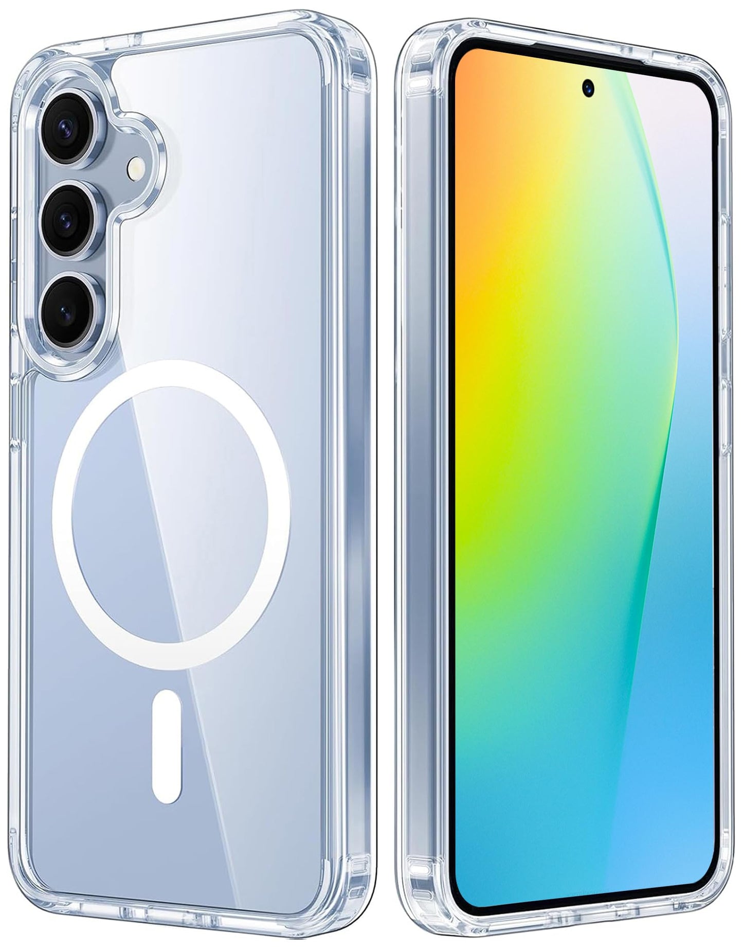 FNTCASE Clear Case for Samsung Galaxy S24 Cell Phone Cover | Anti Yellowing, Military Grade Protection, Slim Phone Cases, Shockproof, Scratch-Resistant, Transparent, 6.2 inch