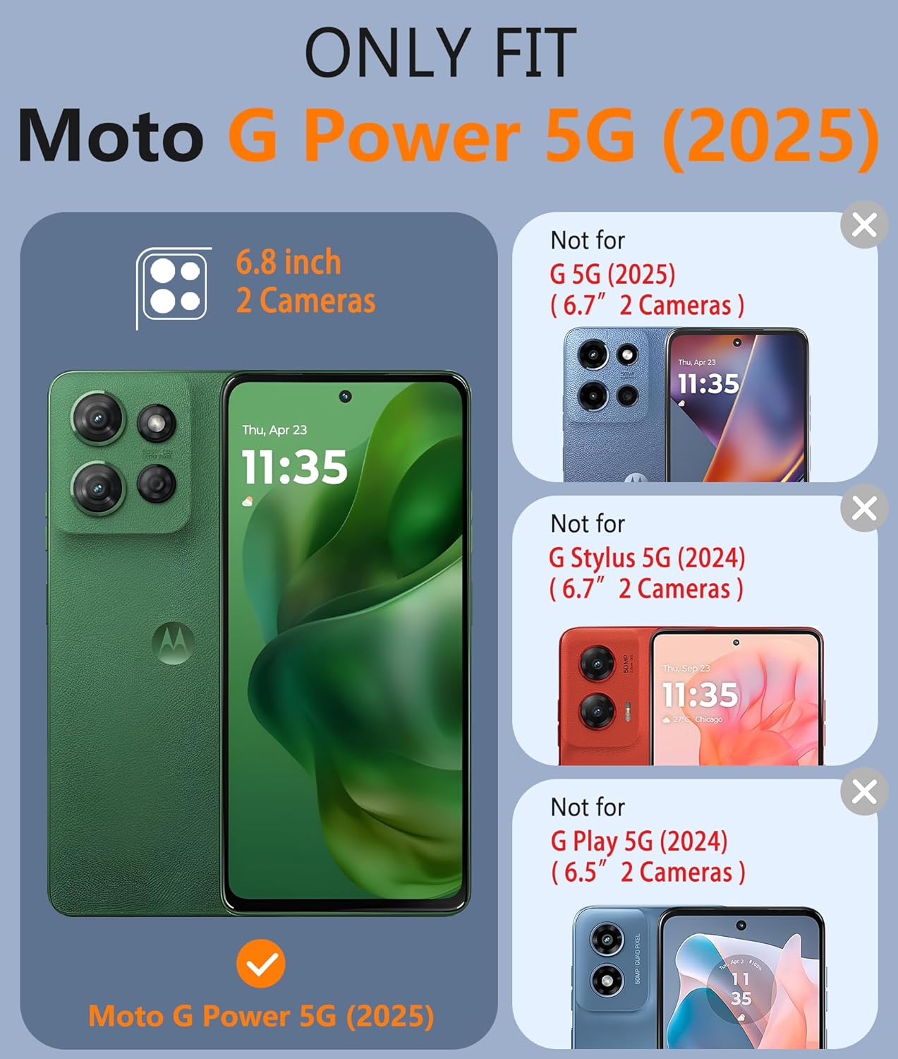FNTCASE for Motorola Moto G-Power-5G-2025 Case: Military Grade Drop Protection Anti Yellowing Cell Phone Cover - Rugged Shockproof Protective Bumper Transparent Cases(Clear)