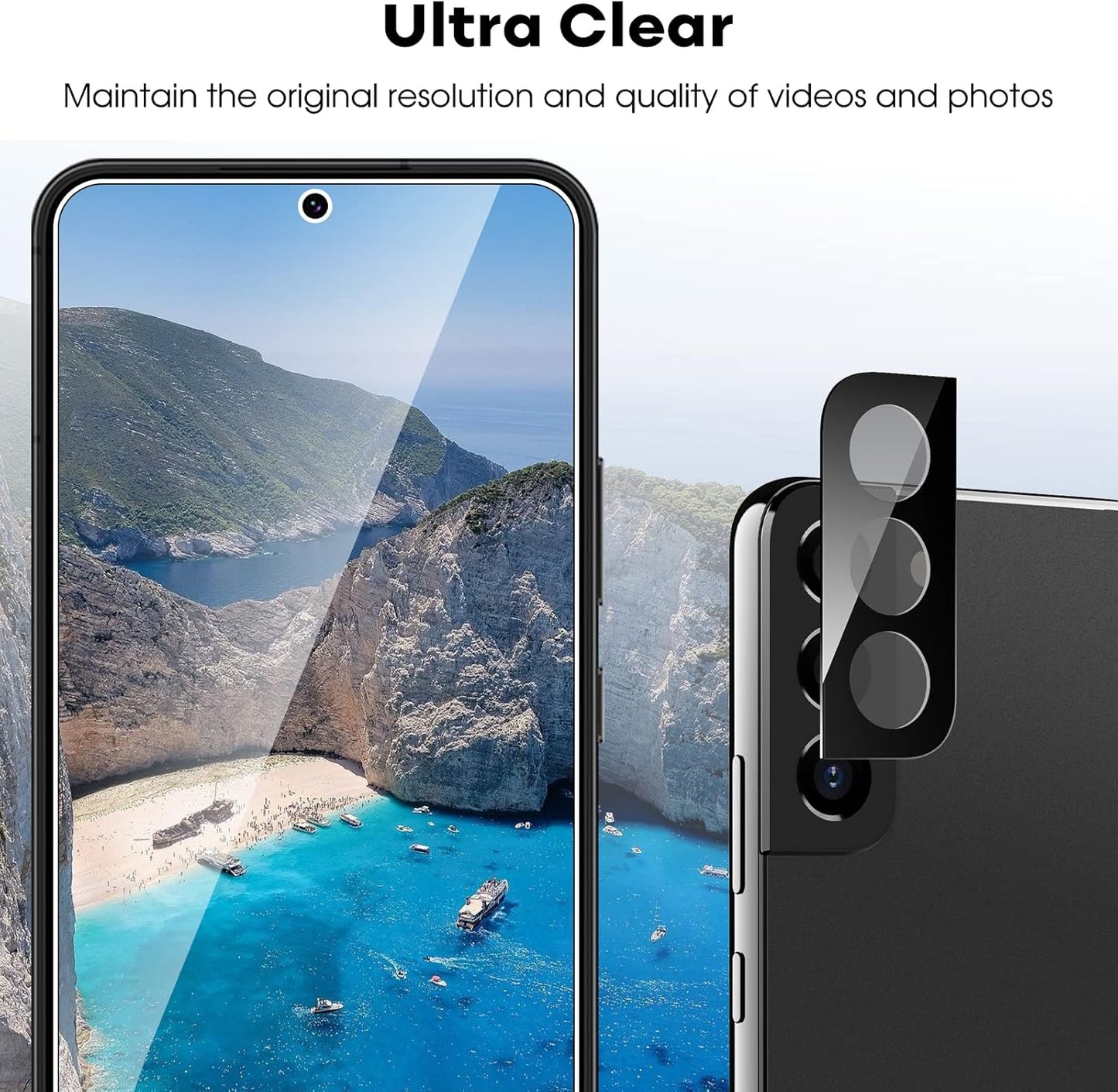 JETech Screen Protector for Samsung Galaxy S22 5G with Camera Lens Protector, Easy Installation Tool, Tempered Glass Film, Fingerprint ID Compatible, 2-Pack Each