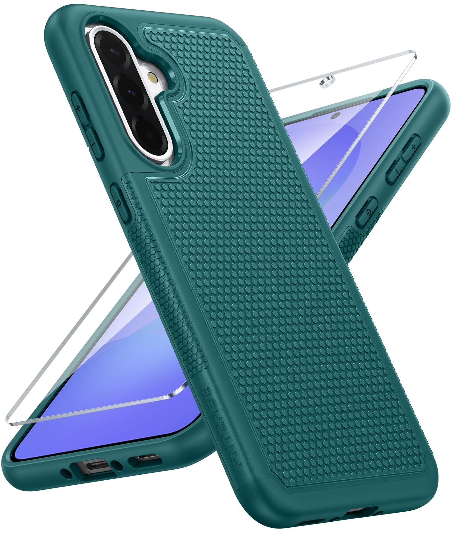 FNTCASE for Samsung Galaxy A15-5G Case: Dual Layer Protective Heavy Duty Cell Phone Cover Shockproof Rugged with Non Slip Textured Back - Military Protection Bumper Tough - 2024, 6.5inch Black