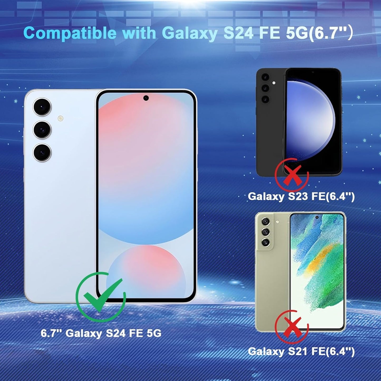 2+2 Pack Privacy Screen Protector Compatible with Galaxy S24 FE 5G - 2 Tempered Film + 2 Camera Lens Glass - High Clarity - Bubble Free - Anti-Spy Protection - Anti-Shatter