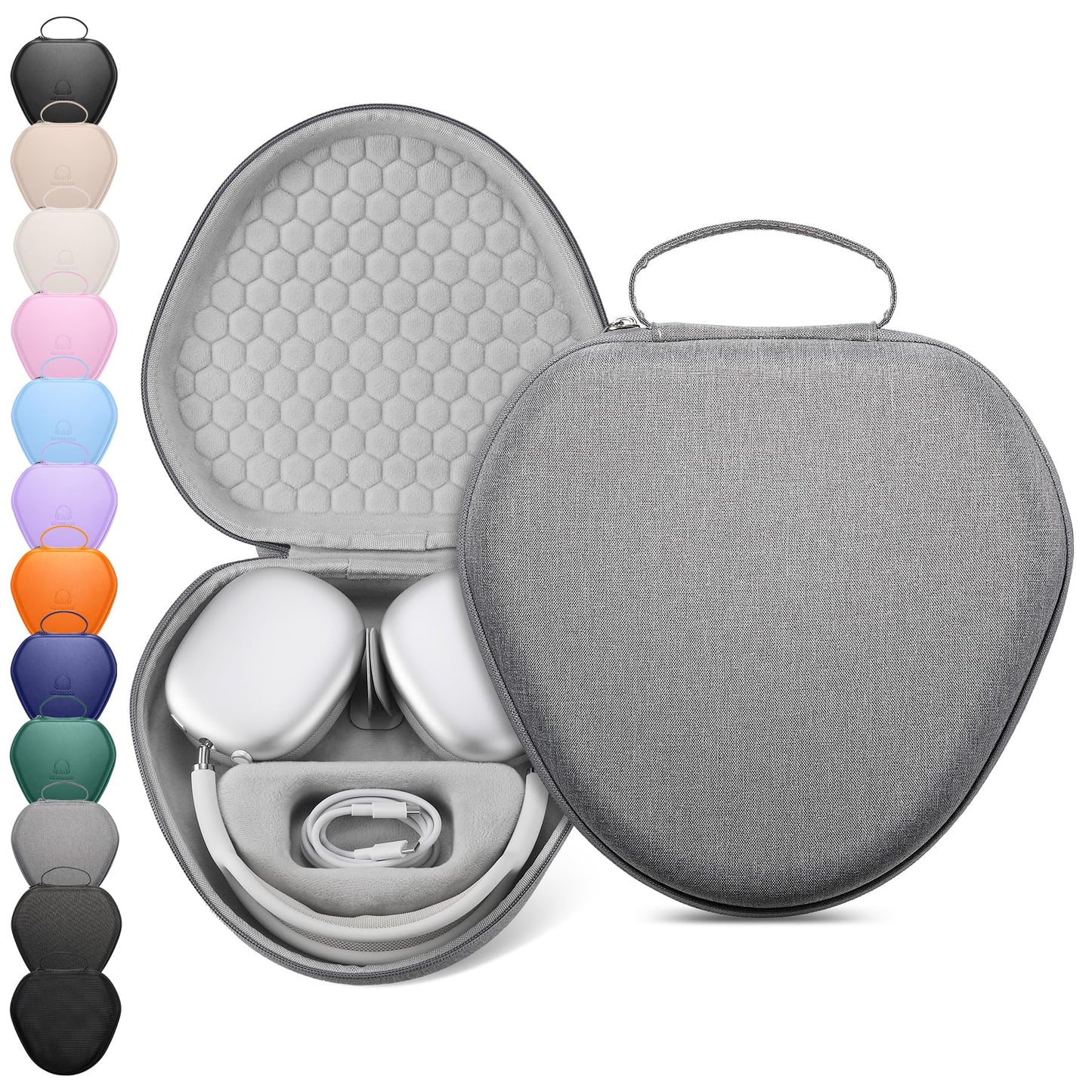 for Airpods Max Case Cover,Smart Case with Sleep Mode Made by Air pods,Compatible with Apple AirPod Max,Protective Carry Travel Cover AirPod Pro Max Cases,Headphone,Black