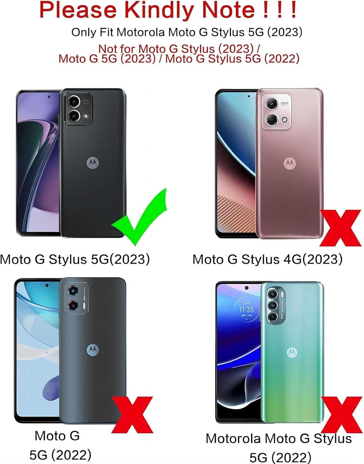 YmhxcY Moto G Stylus 5G (2023) Case - 3-in-1 Heavy Duty Rubber Protection Cover,Military Grade Shockproof Secure Layered Moto G Stylus 5G (2023) Phone Case-Grey/Pink