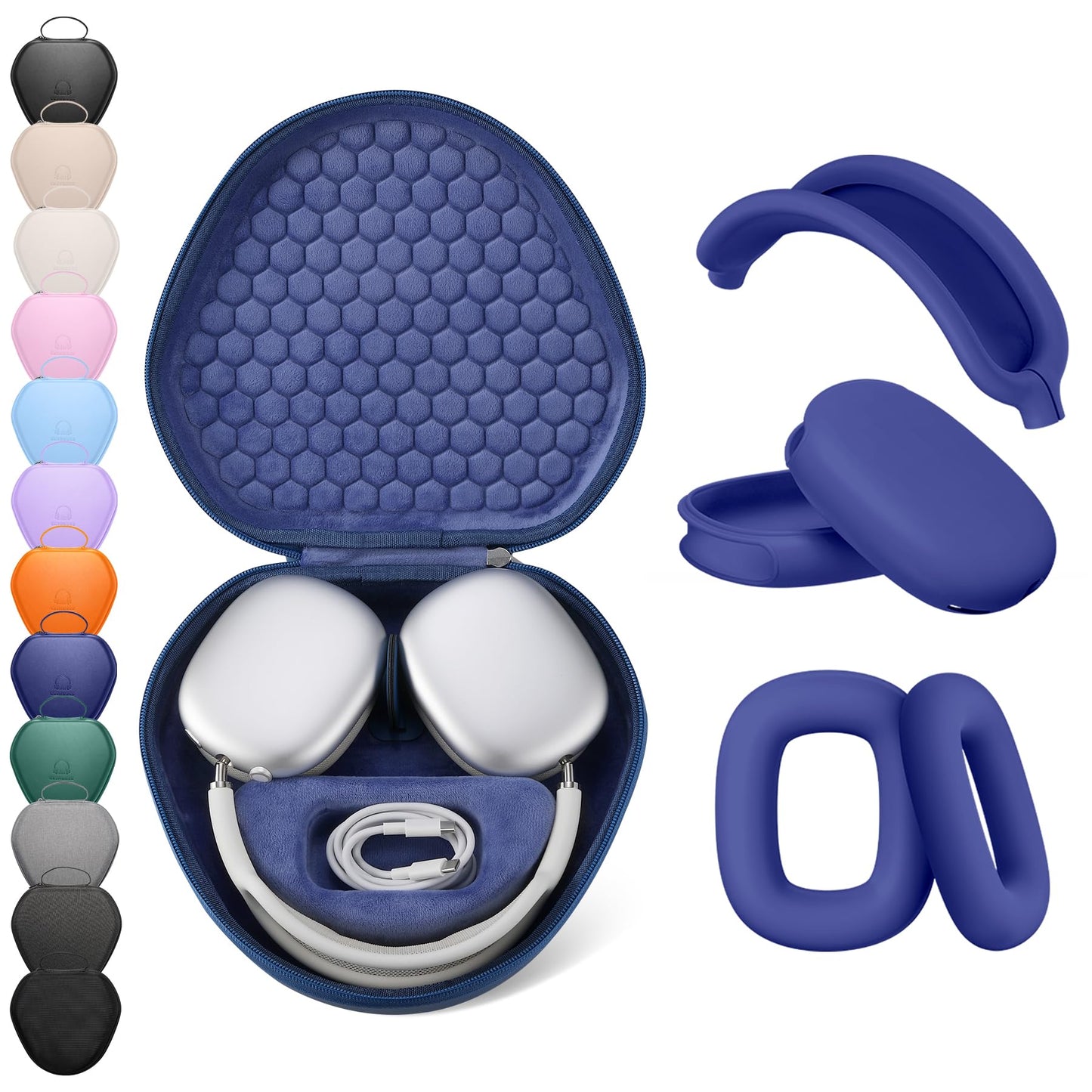 for Airpods Max Case Cover,Smart Case with Sleep Mode Made by Air pods,Compatible with Apple AirPod Max,Protective Carry Travel Cover AirPod Pro Max Cases,Headphone,Black