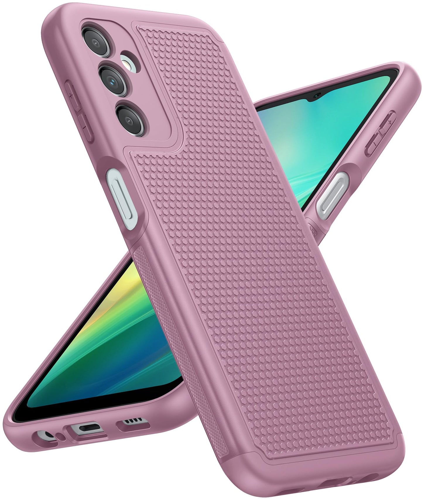 FNTCASE for Samsung Galaxy A15-5G Case: Dual Layer Protective Heavy Duty Cell Phone Cover Shockproof Rugged with Non Slip Textured Back - Military Protection Bumper Tough - 2024, 6.5inch Black