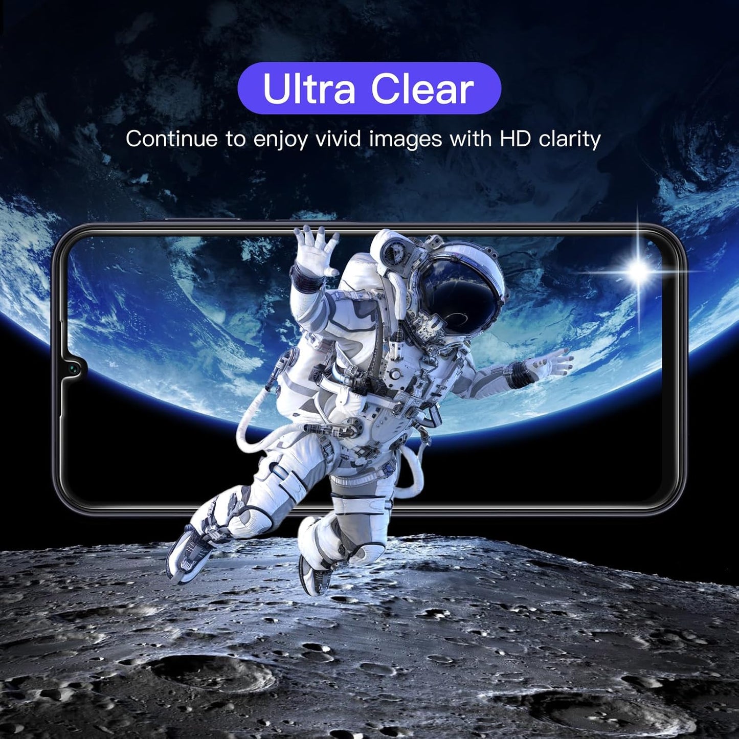 JETech Screen Protector for Samsung Galaxy A15 4G / 5G 6.5-Inch, 9H Tempered Glass Film, Anti-Scratch, HD Clear, 3-Pack