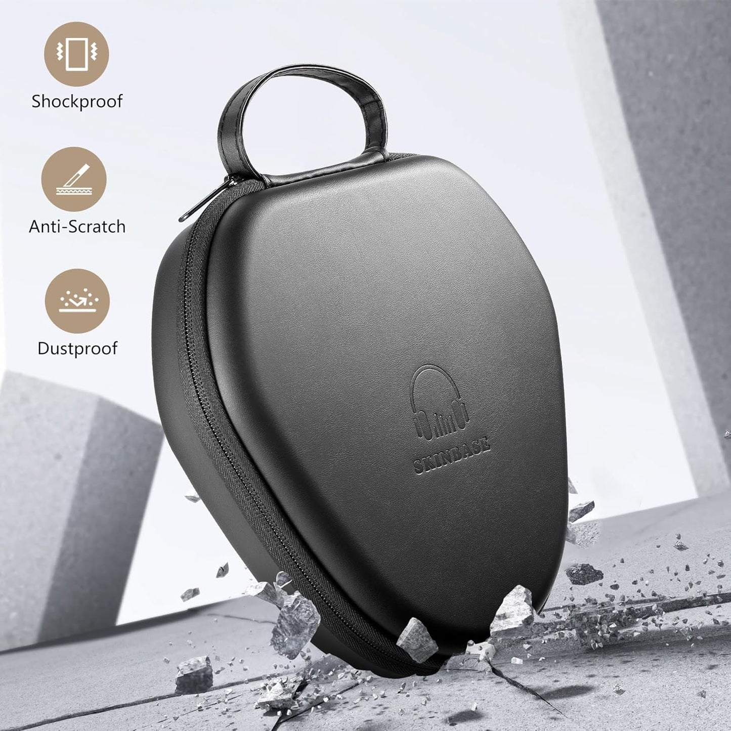 for Airpods Max Case Cover,Smart Case with Sleep Mode Made by Air pods,Compatible with Apple AirPod Max,Protective Carry Travel Cover AirPod Pro Max Cases,Headphone,Black