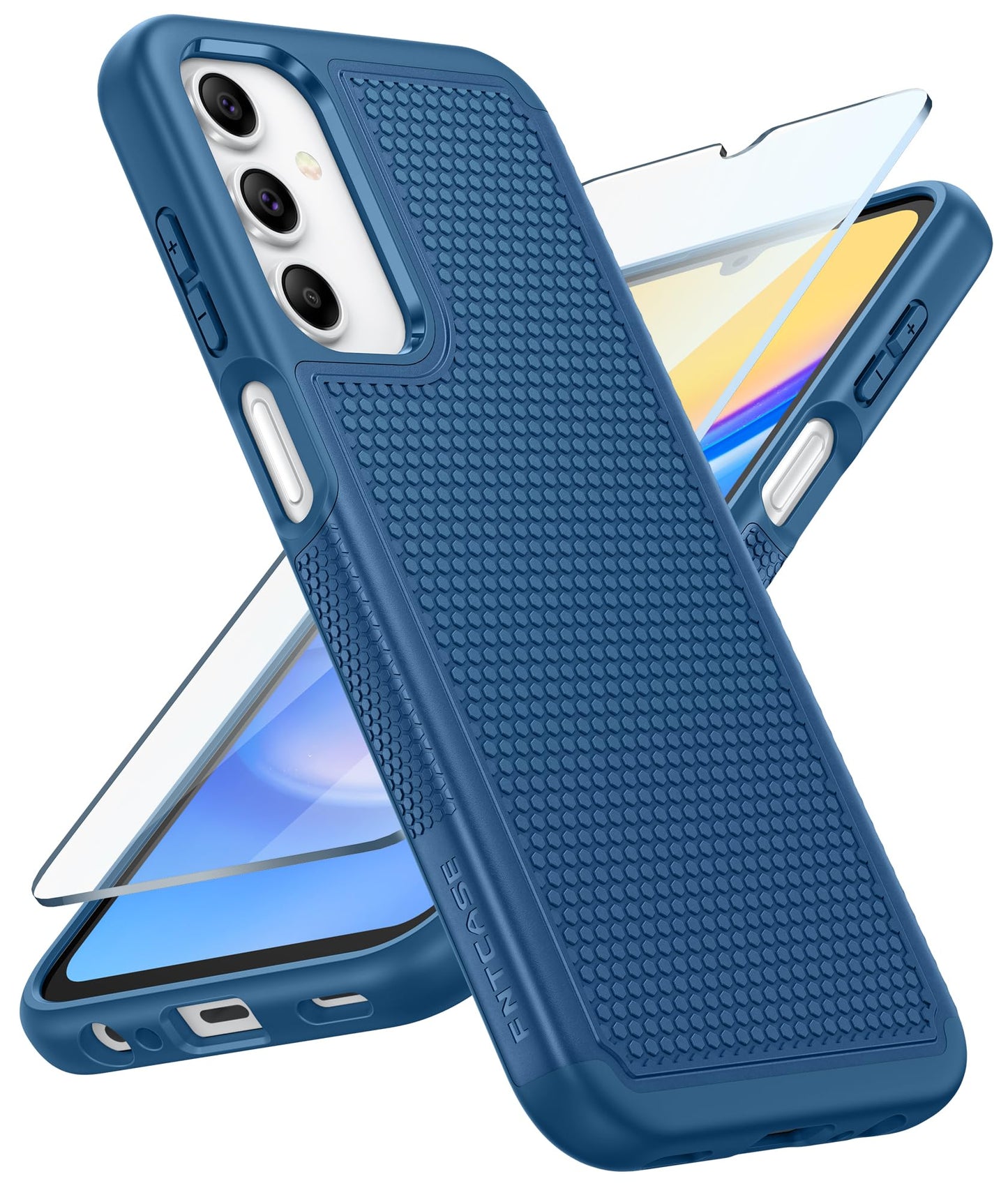 FNTCASE for Samsung Galaxy A15-5G Case: Dual Layer Protective Heavy Duty Cell Phone Cover Shockproof Rugged with Non Slip Textured Back - Military Protection Bumper Tough - 2024, 6.5inch Black