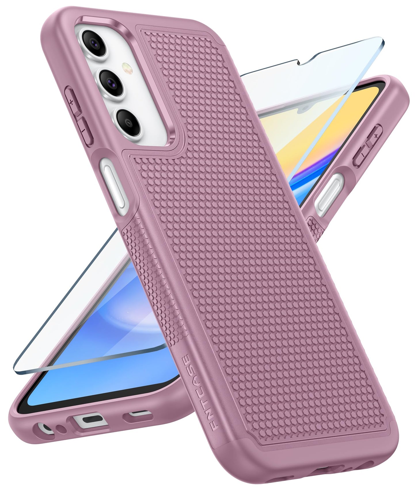 FNTCASE for Samsung Galaxy A15-5G Case: Dual Layer Protective Heavy Duty Cell Phone Cover Shockproof Rugged with Non Slip Textured Back - Military Protection Bumper Tough - 2024, 6.5inch Black