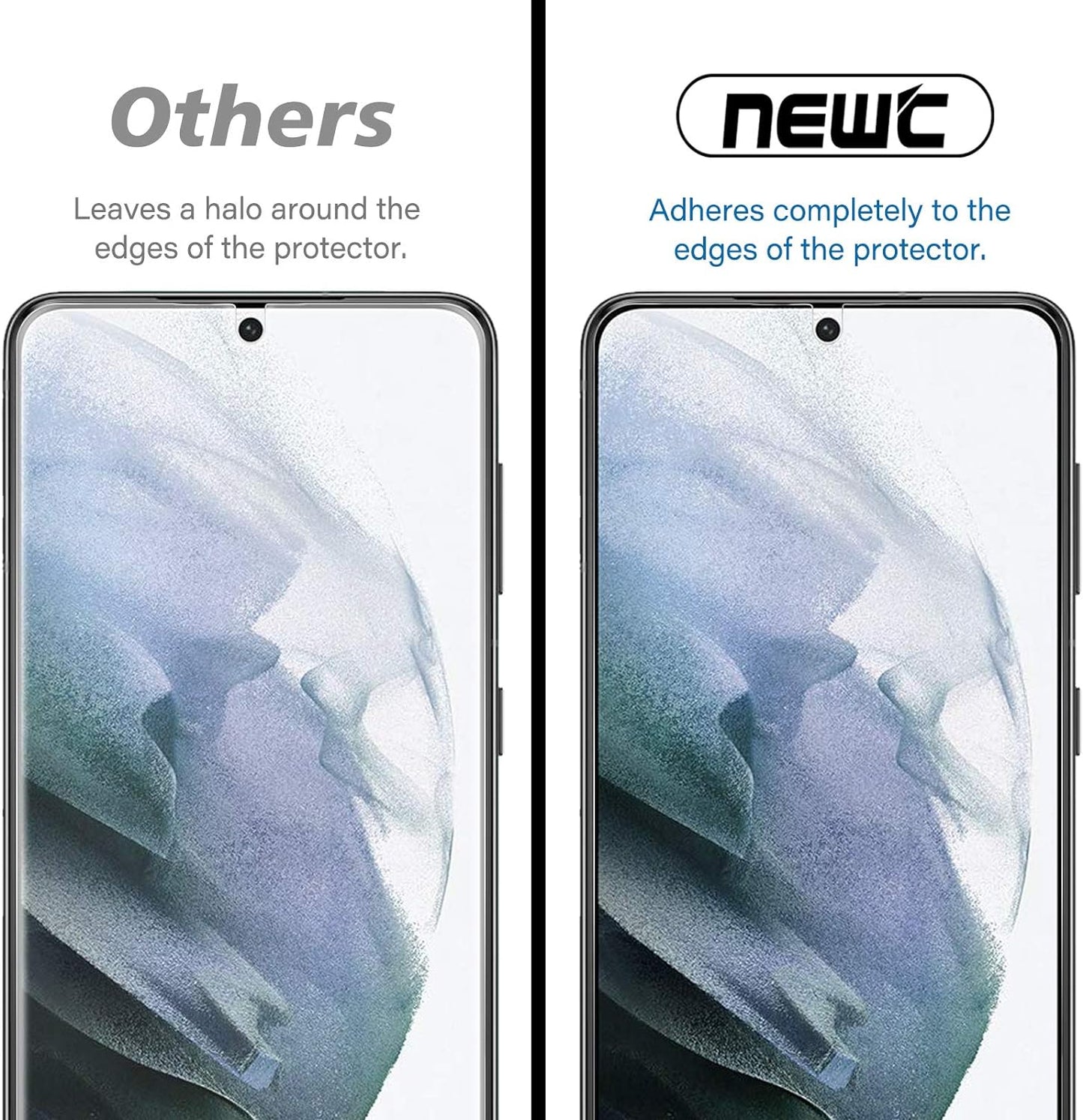 NEW'C 3 Pack Designed for Samsung Galaxy S21 Plus / S21+ 5G (6.7),Screen Protector Tempered Glass, Anti-Fingerprints, 9H Hardness, 0.33mm Ultra Transparent, Ultra Resistant
