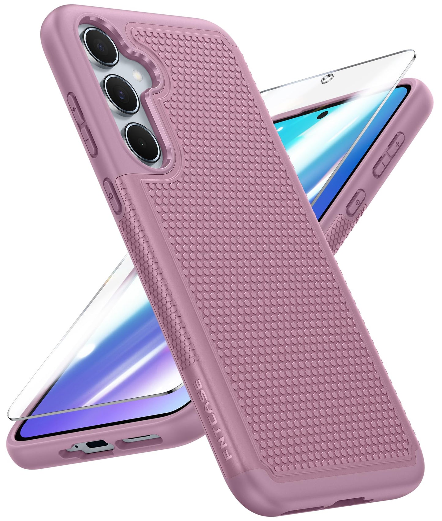 FNTCASE for Samsung Galaxy A15-5G Case: Dual Layer Protective Heavy Duty Cell Phone Cover Shockproof Rugged with Non Slip Textured Back - Military Protection Bumper Tough - 2024, 6.5inch Black