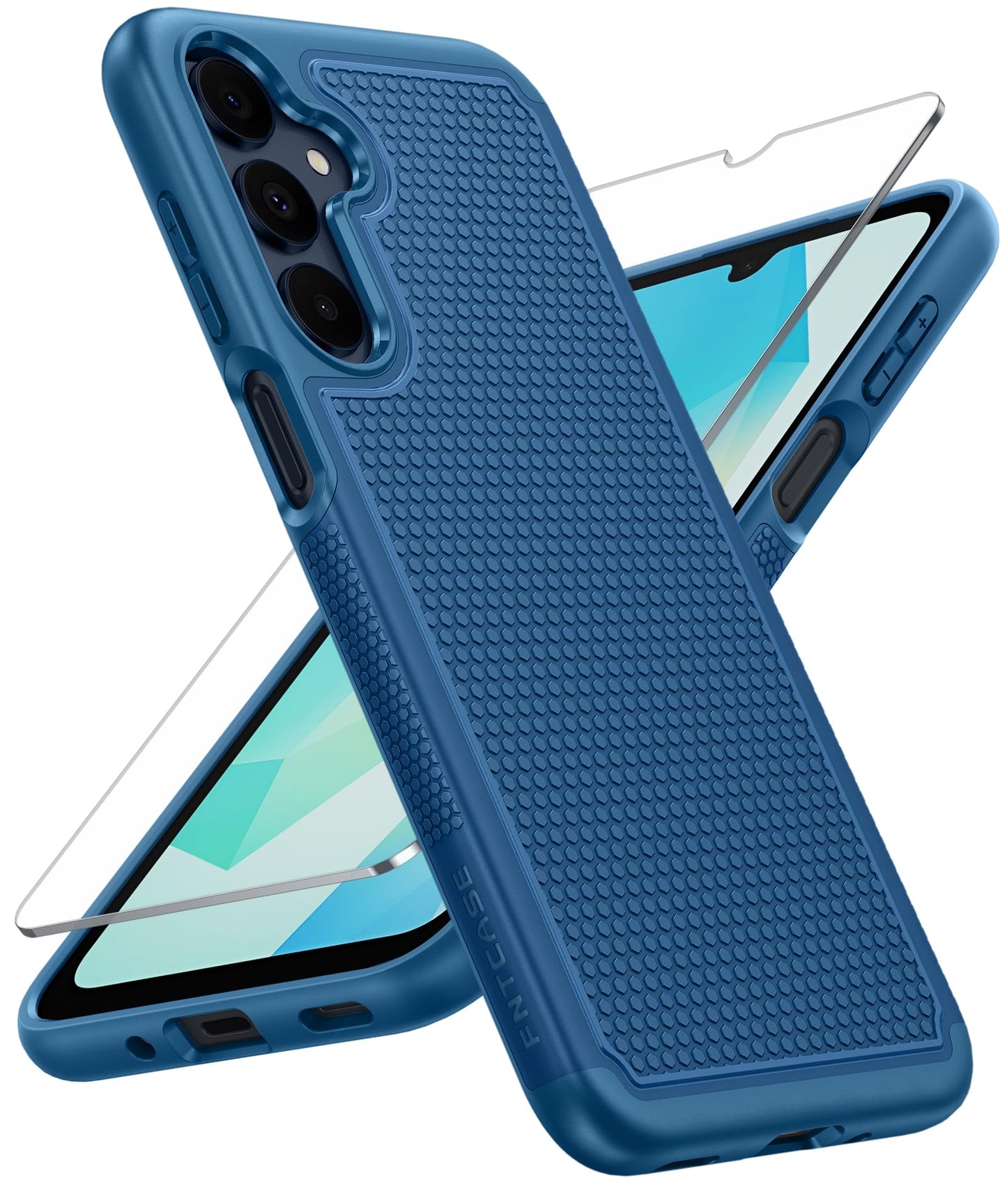FNTCASE for Samsung Galaxy A15-5G Case: Dual Layer Protective Heavy Duty Cell Phone Cover Shockproof Rugged with Non Slip Textured Back - Military Protection Bumper Tough - 2024, 6.5inch Black