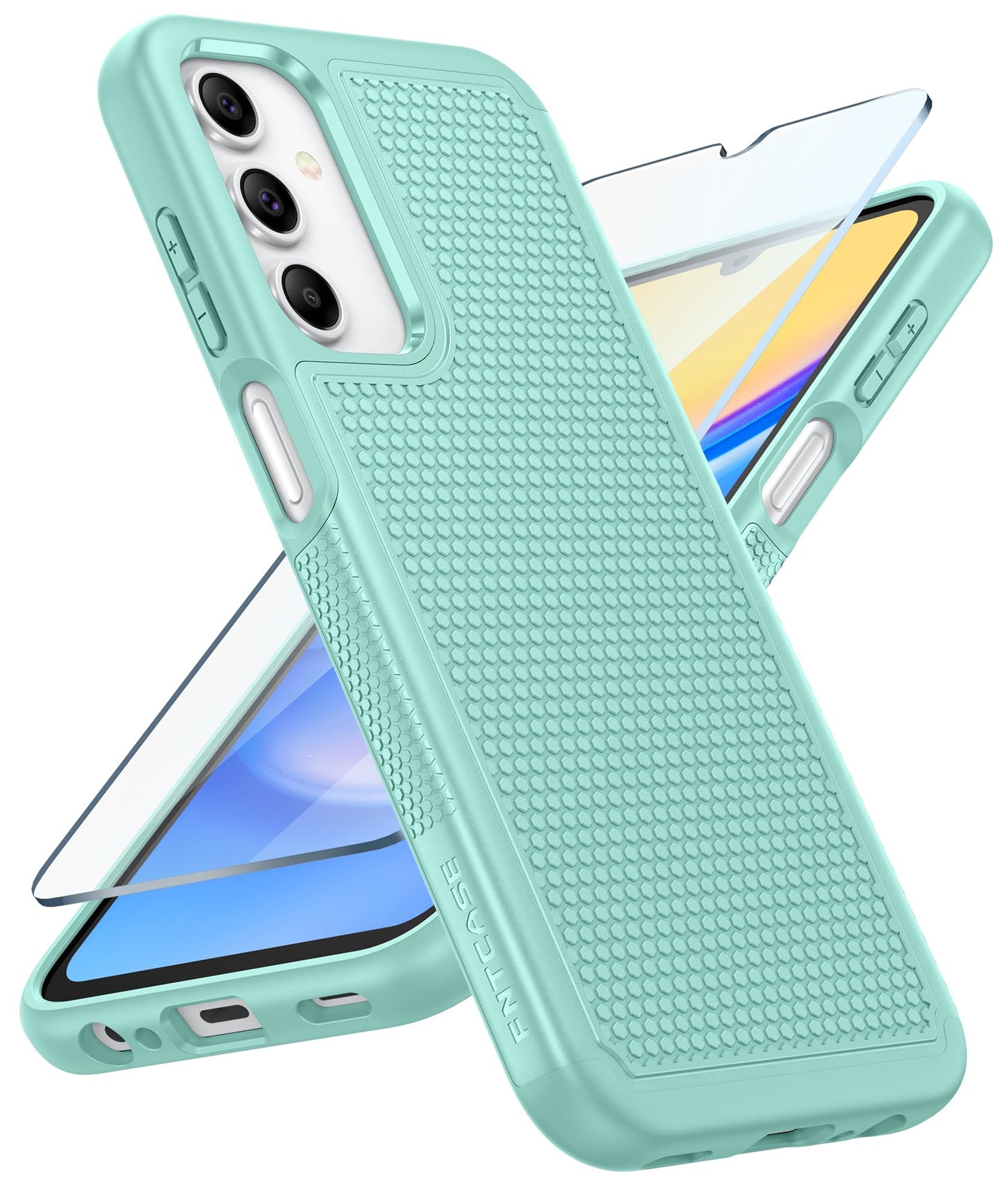 FNTCASE for Samsung Galaxy A15-5G Case: Dual Layer Protective Heavy Duty Cell Phone Cover Shockproof Rugged with Non Slip Textured Back - Military Protection Bumper Tough - 2024, 6.5inch Black