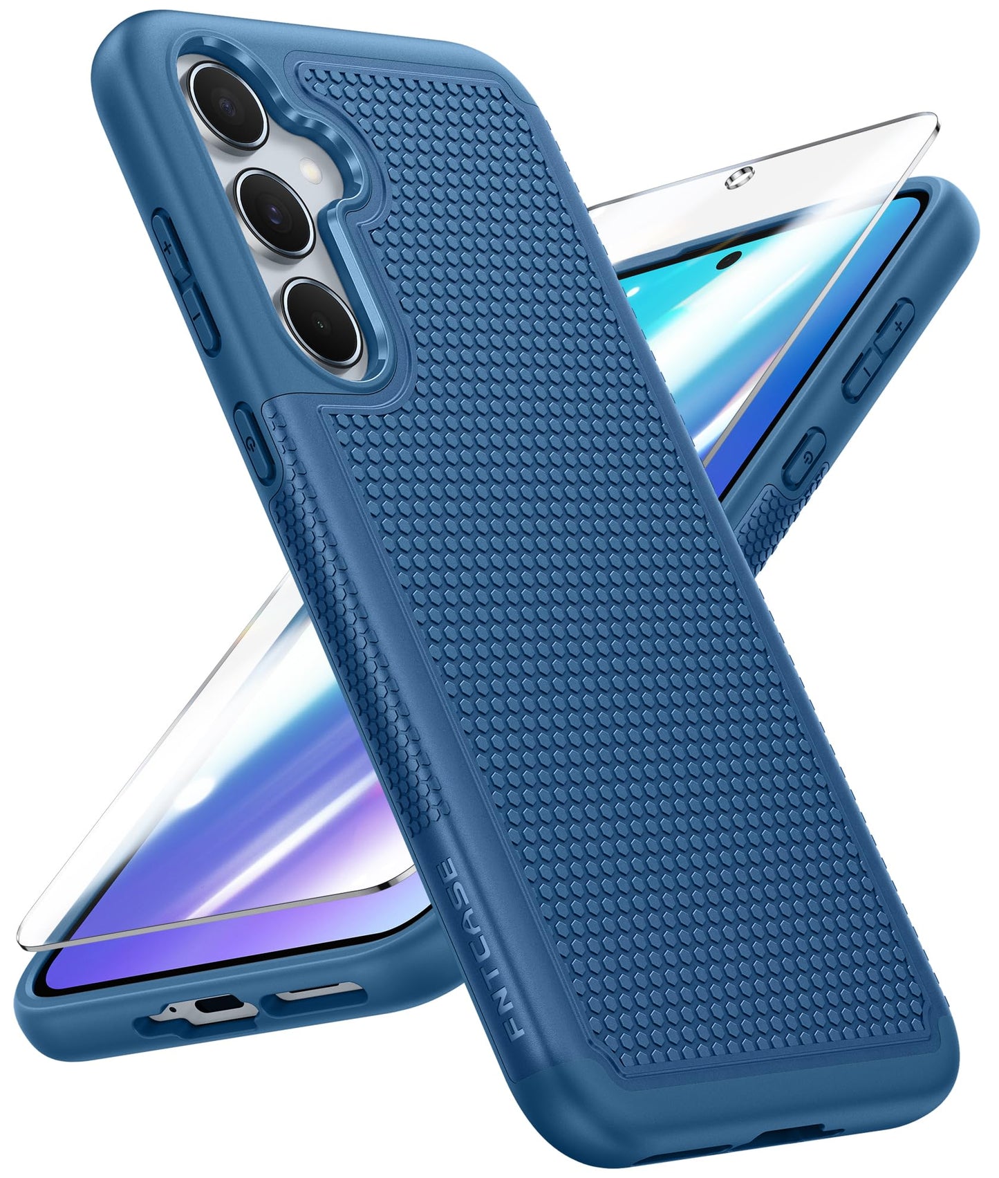 FNTCASE for Samsung Galaxy A15-5G Case: Dual Layer Protective Heavy Duty Cell Phone Cover Shockproof Rugged with Non Slip Textured Back - Military Protection Bumper Tough - 2024, 6.5inch Black