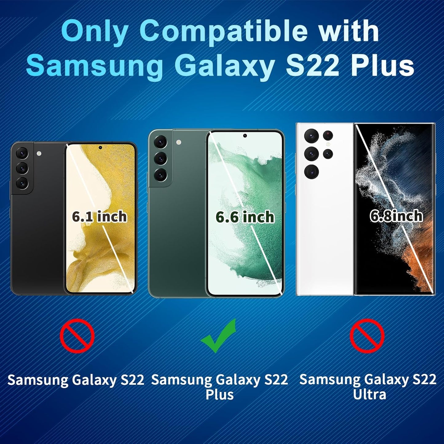 [2+2 Pack Privacy Screen Protector Compatible with Galaxy S22 Plus 5G, 2 Tempered Glass with 2 Camera Lens Protectors - HD Clear - Bubble-Free - Anti-Spy - Scratch Resistant