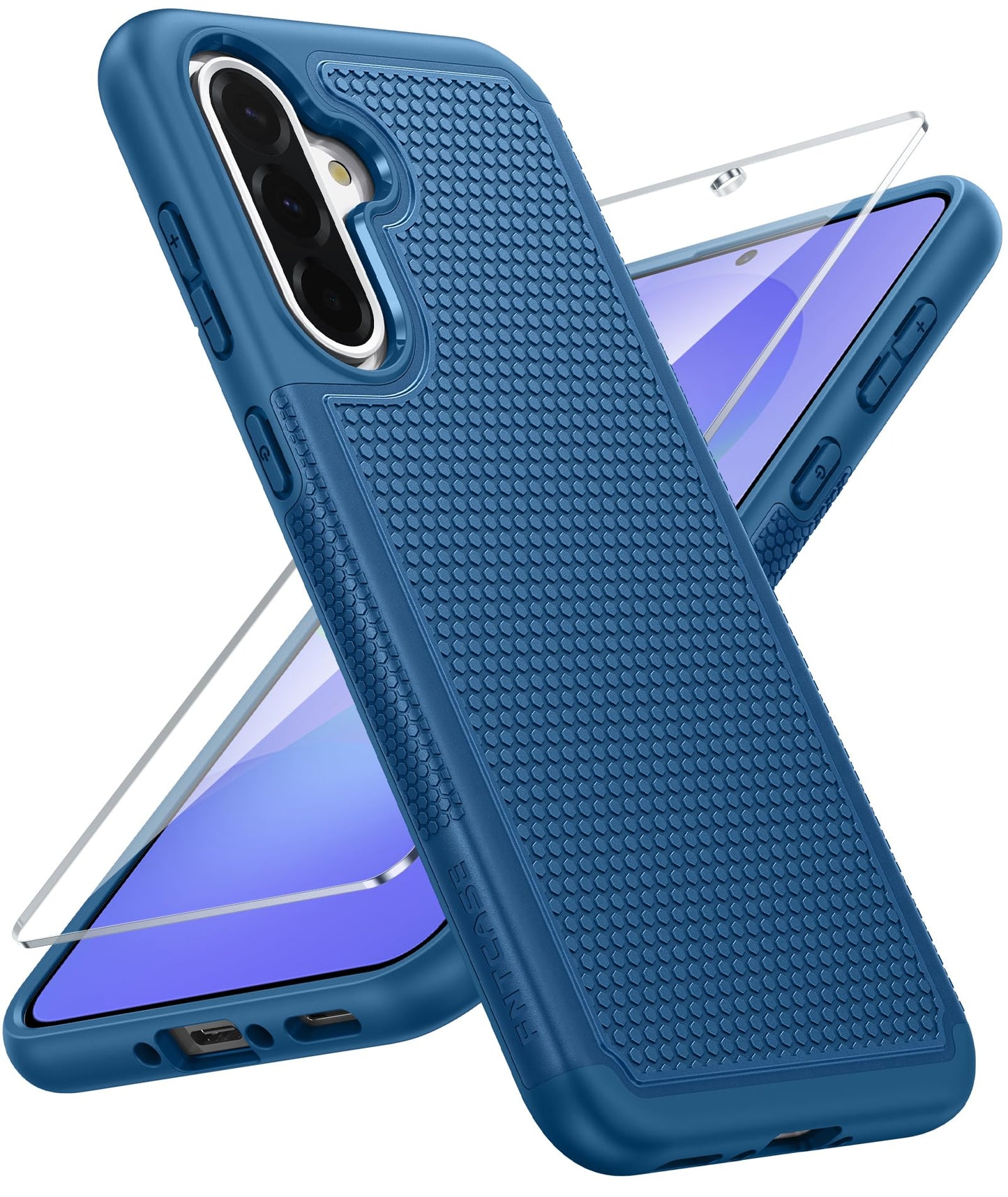 FNTCASE for Samsung Galaxy A15-5G Case: Dual Layer Protective Heavy Duty Cell Phone Cover Shockproof Rugged with Non Slip Textured Back - Military Protection Bumper Tough - 2024, 6.5inch Black