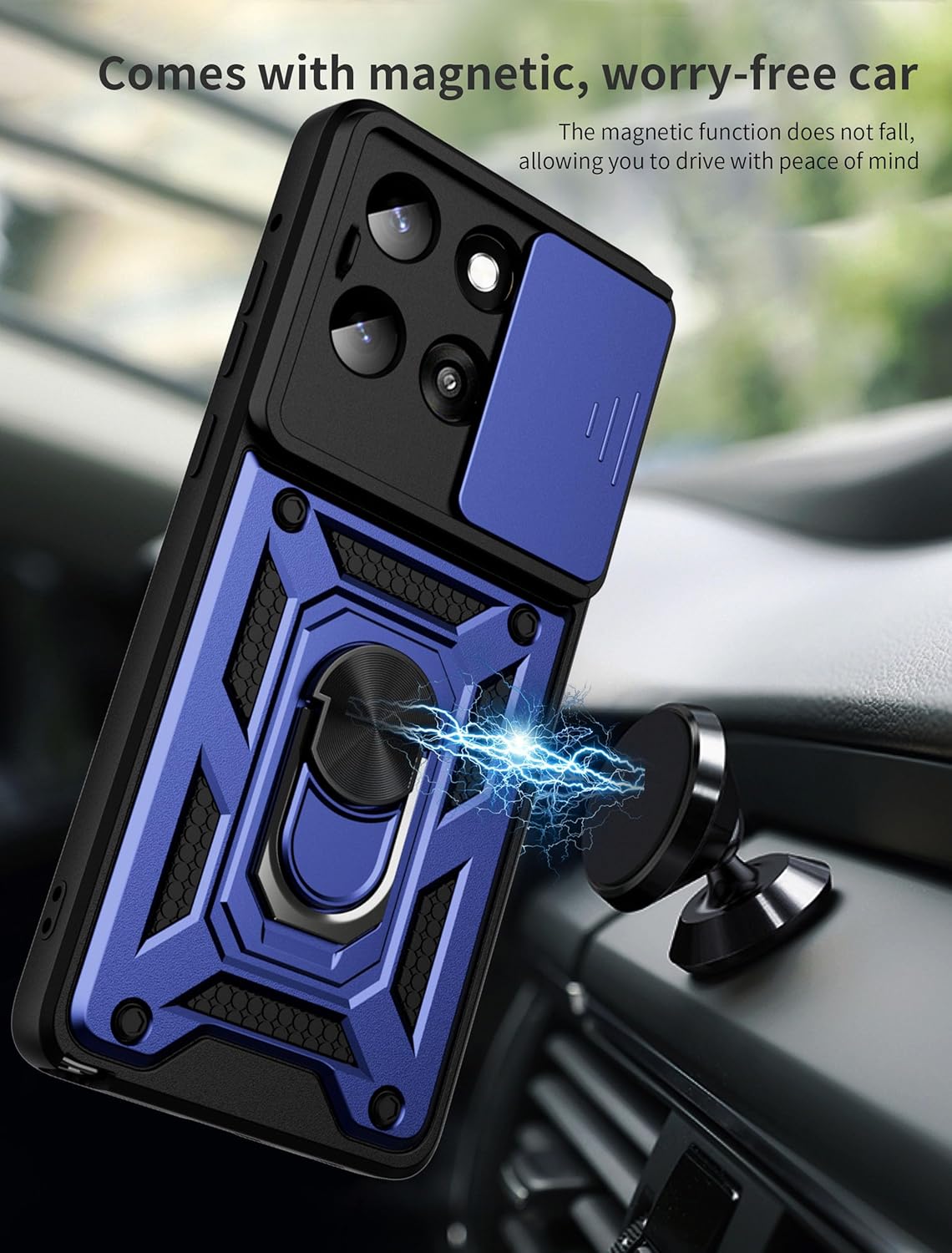 for Moto G Stylus 2025 Case: with 2PC Screen Protector,Sliding Camera Cover and Multi Angle Stand for Motorola Moto G Stylus 5G 2025 Case,Blue