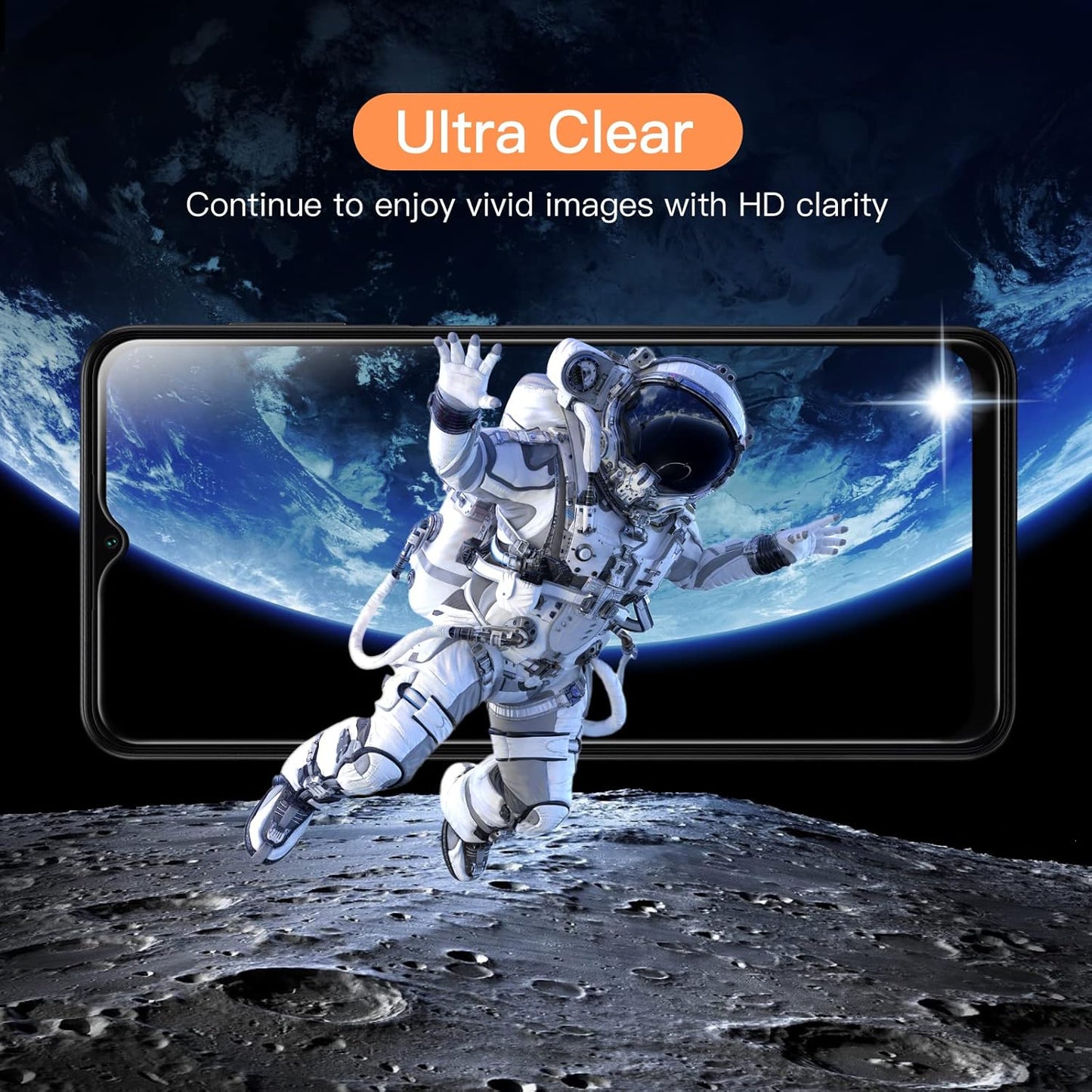JETech Screen Protector for Samsung Galaxy A13 / A13 5G/ A12, 9H Tempered Glass Film, Anti-Scratch, HD Clear, 3-Pack