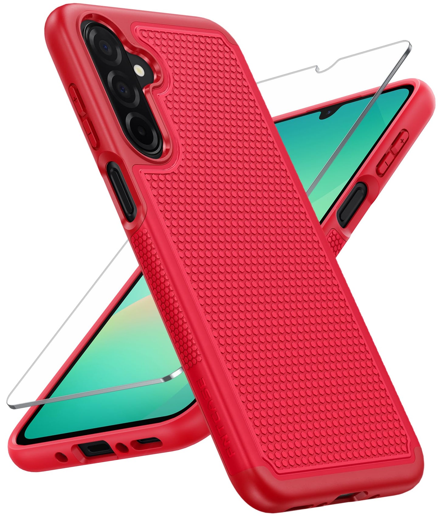 FNTCASE for Samsung Galaxy A15-5G Case: Dual Layer Protective Heavy Duty Cell Phone Cover Shockproof Rugged with Non Slip Textured Back - Military Protection Bumper Tough - 2024, 6.5inch Black