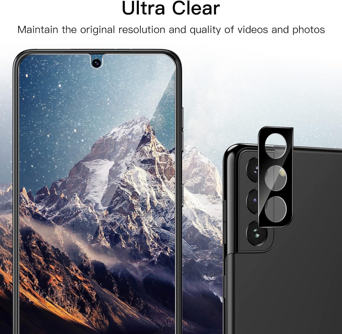 JETech Screen Protector for Samsung Galaxy S21 Plus 6.7-Inch with Camera Lens Protector, Easy Installation Tool, Tempered Glass Film, HD Clear, 2-Pack Each