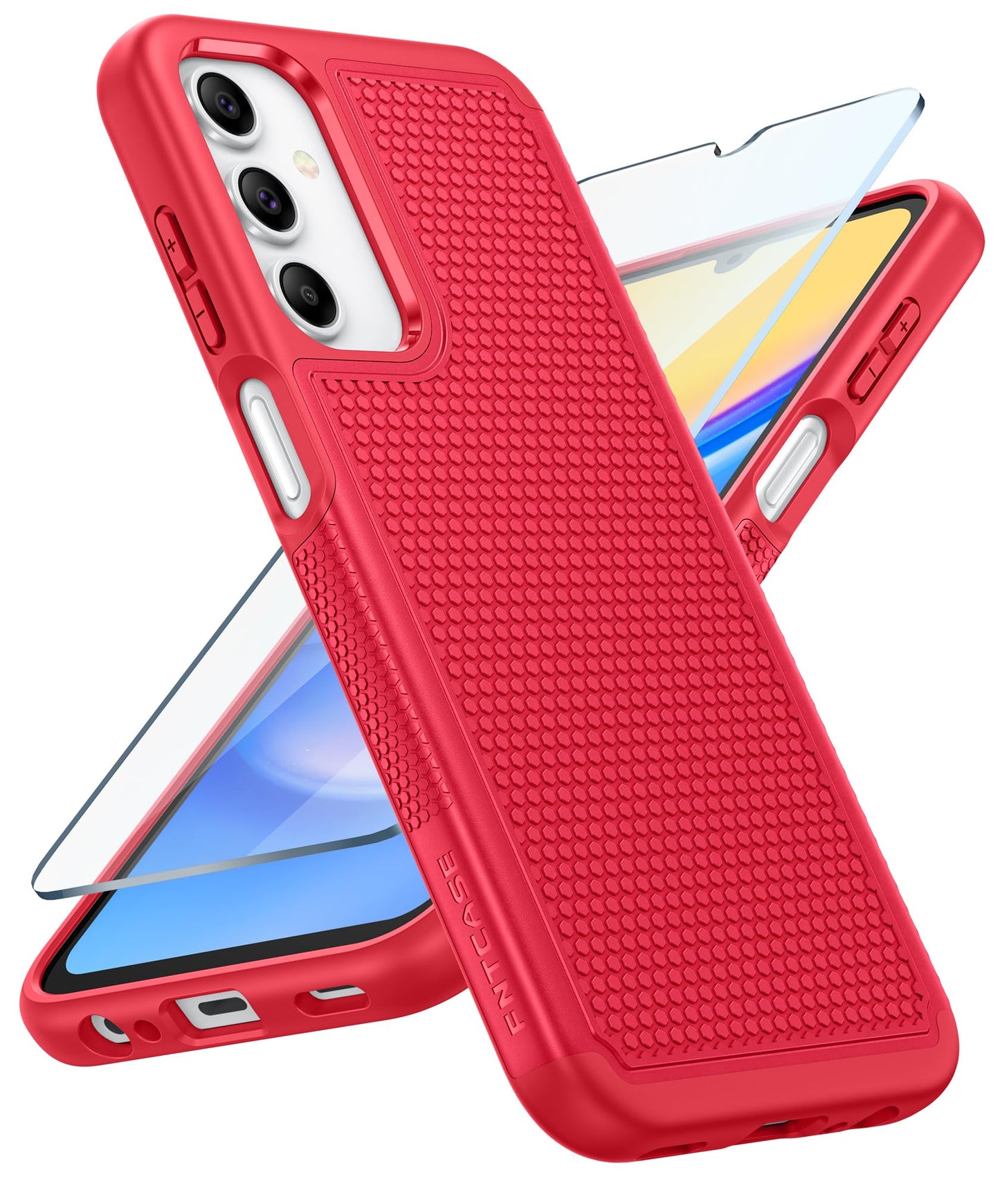 FNTCASE for Samsung Galaxy A15-5G Case: Dual Layer Protective Heavy Duty Cell Phone Cover Shockproof Rugged with Non Slip Textured Back - Military Protection Bumper Tough - 2024, 6.5inch Black