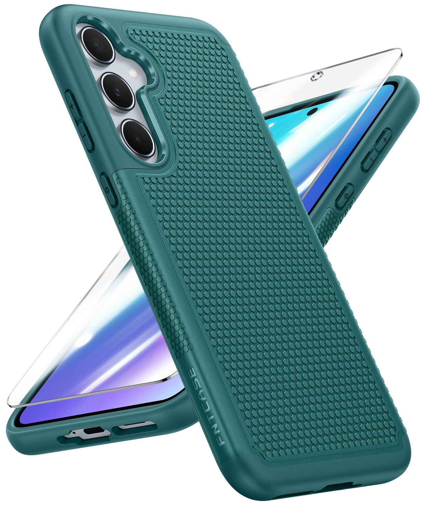 FNTCASE for Samsung Galaxy A15-5G Case: Dual Layer Protective Heavy Duty Cell Phone Cover Shockproof Rugged with Non Slip Textured Back - Military Protection Bumper Tough - 2024, 6.5inch Black