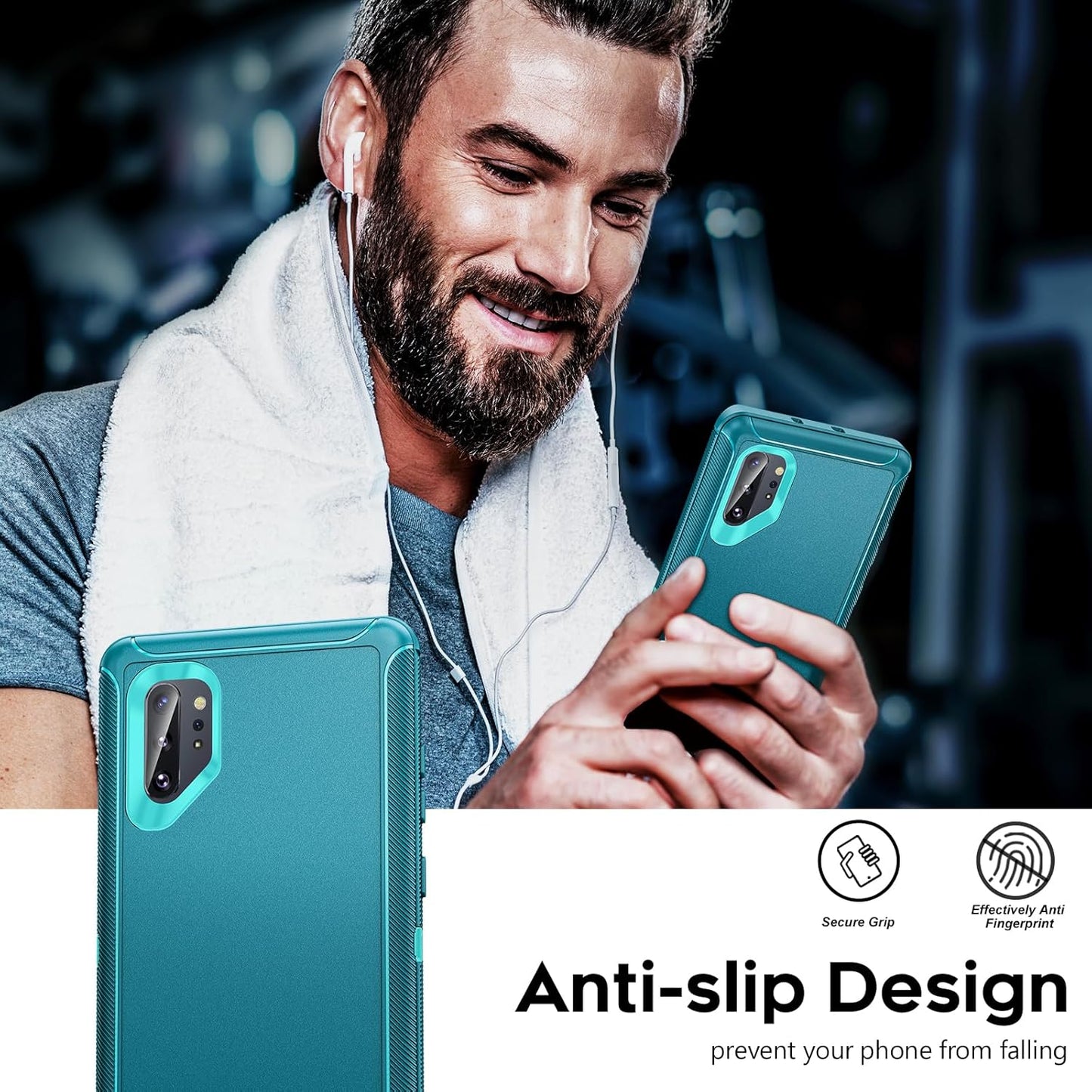 LeYi Compatible for Samsung Galaxy Note 10 Plus Case: Heavy Duty 3 in 1 Note 10 Plus Phone Case, Military Grade Shockproof Phone Case Cover for Samsung Note 10 Plus, Teal