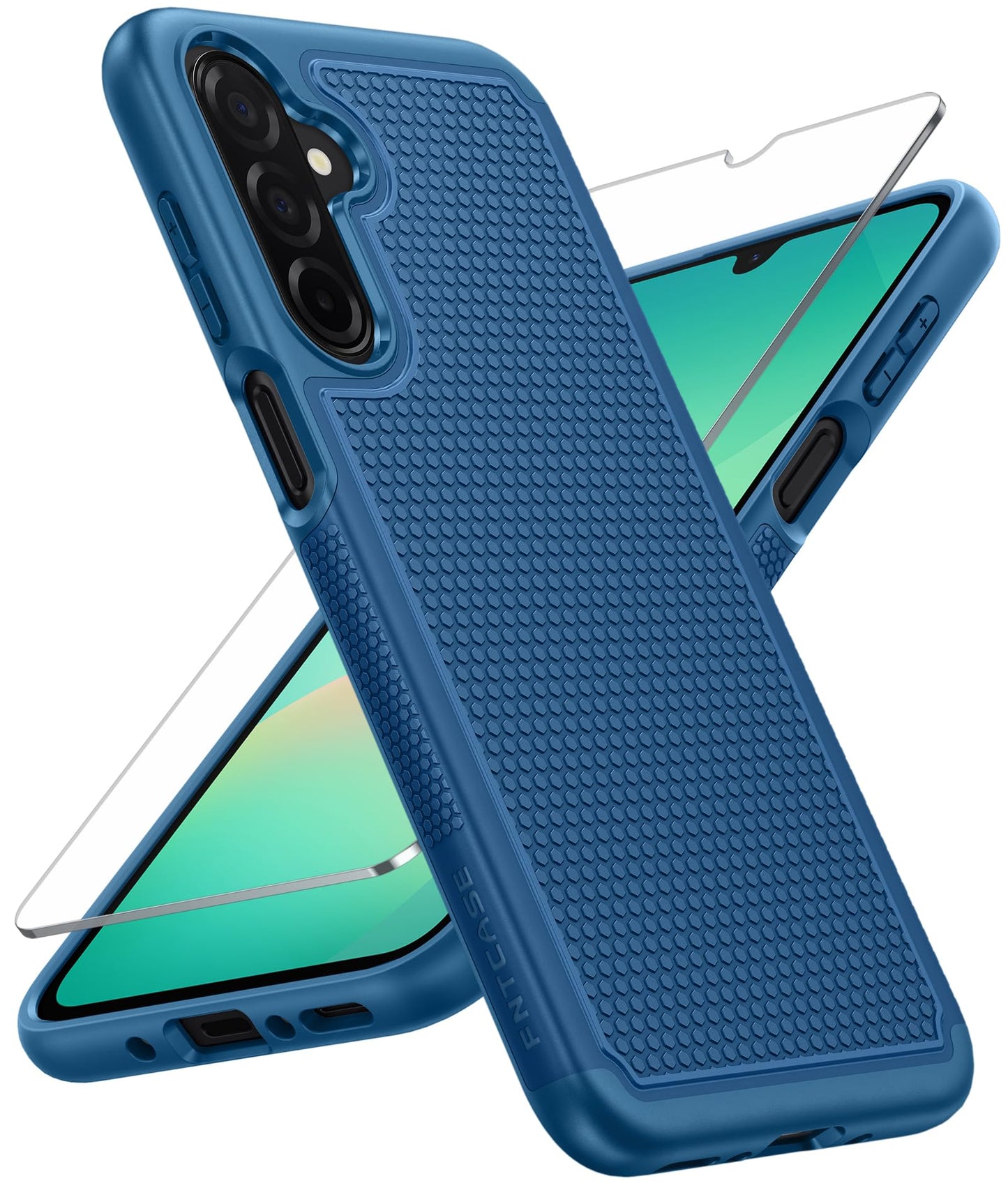 FNTCASE for Samsung Galaxy A15-5G Case: Dual Layer Protective Heavy Duty Cell Phone Cover Shockproof Rugged with Non Slip Textured Back - Military Protection Bumper Tough - 2024, 6.5inch Black