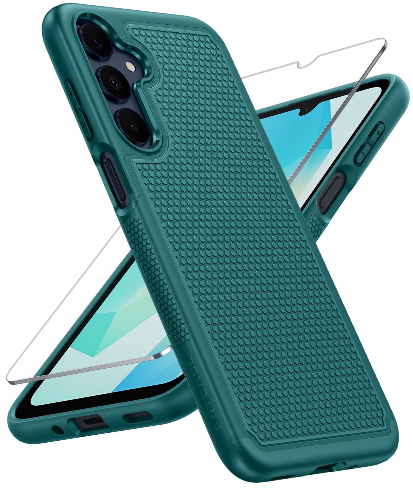 FNTCASE for Samsung Galaxy A15-5G Case: Dual Layer Protective Heavy Duty Cell Phone Cover Shockproof Rugged with Non Slip Textured Back - Military Protection Bumper Tough - 2024, 6.5inch Black