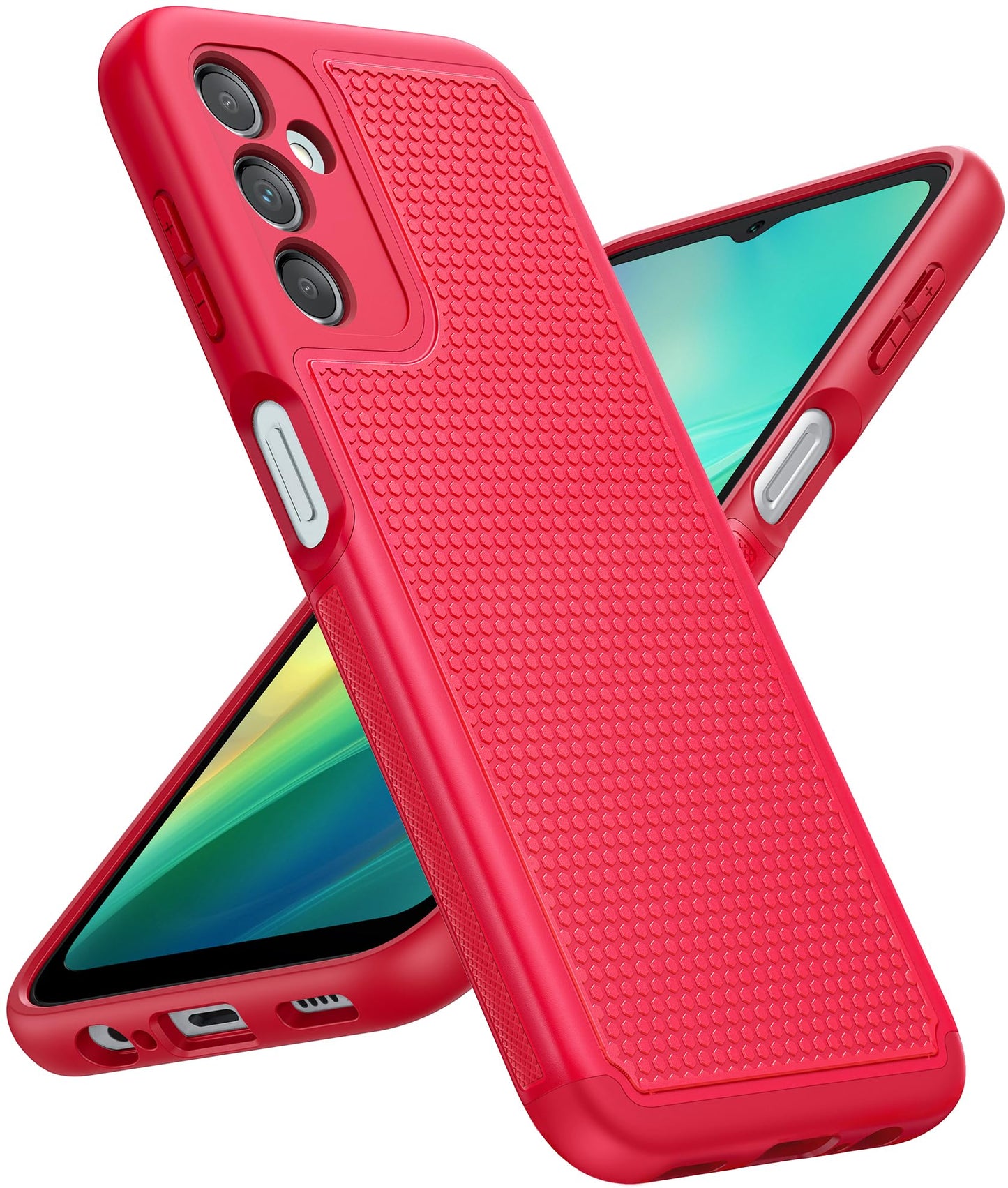 FNTCASE for Samsung Galaxy A15-5G Case: Dual Layer Protective Heavy Duty Cell Phone Cover Shockproof Rugged with Non Slip Textured Back - Military Protection Bumper Tough - 2024, 6.5inch Black
