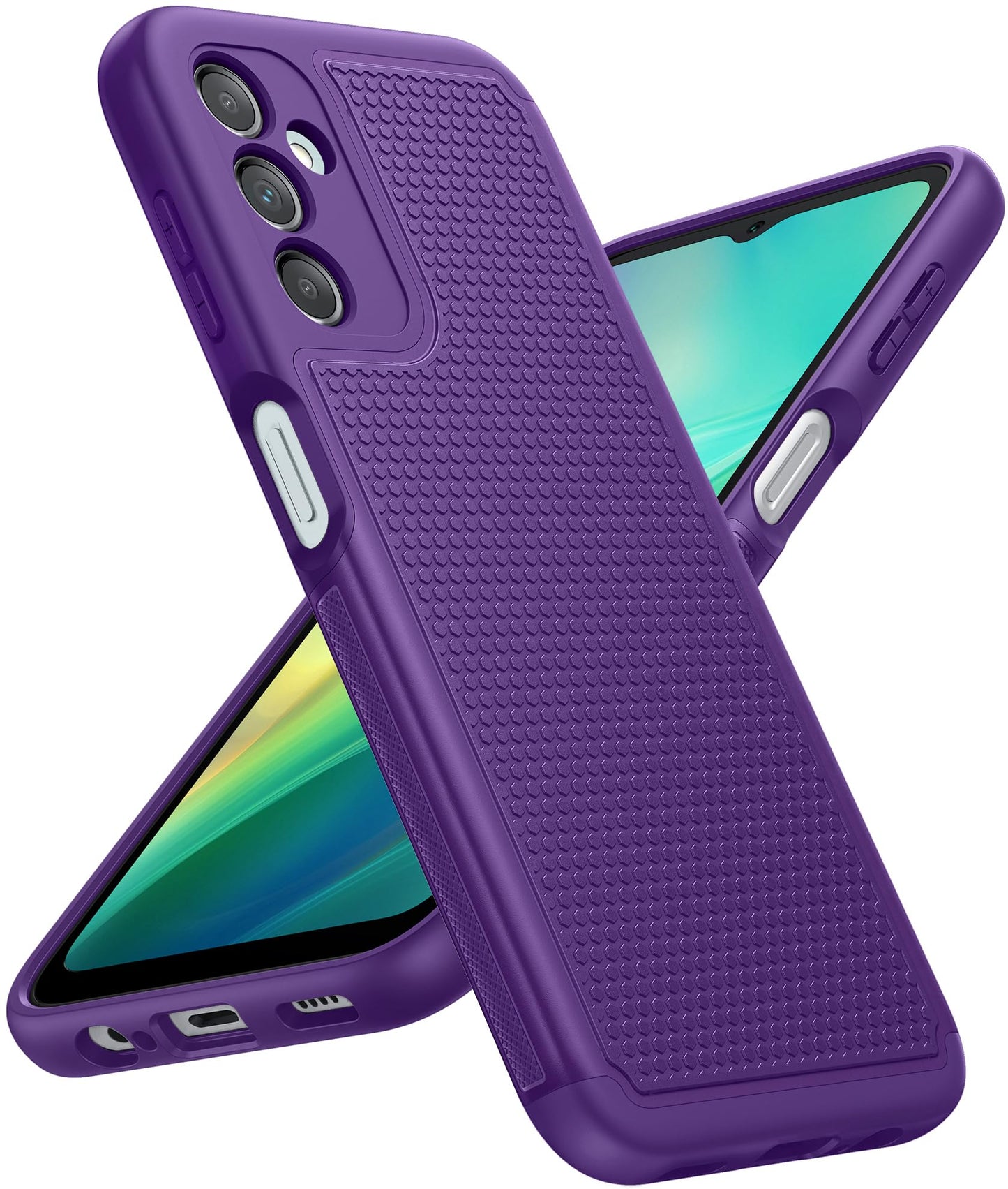 FNTCASE for Samsung Galaxy A15-5G Case: Dual Layer Protective Heavy Duty Cell Phone Cover Shockproof Rugged with Non Slip Textured Back - Military Protection Bumper Tough - 2024, 6.5inch Black