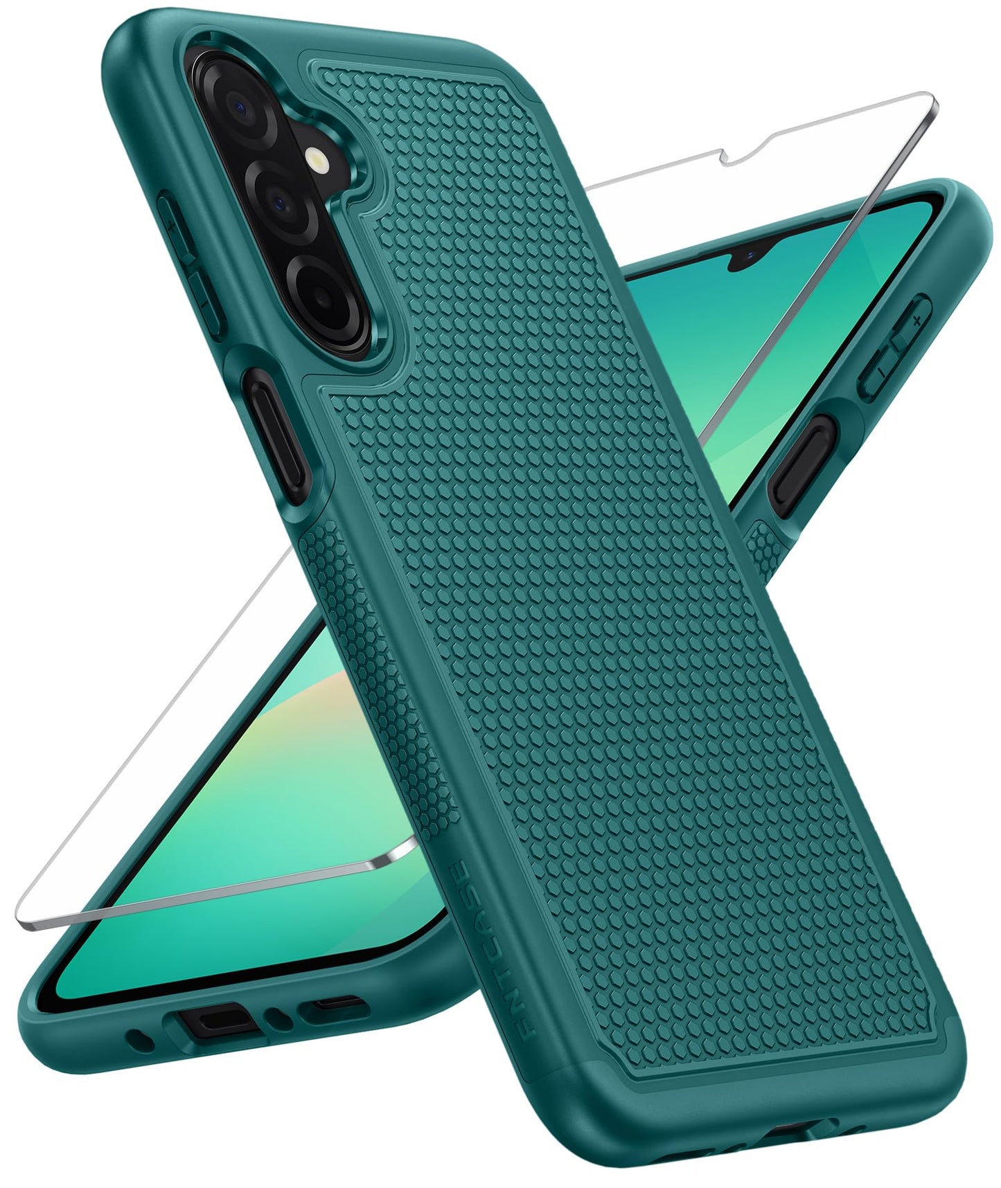 FNTCASE for Samsung Galaxy A15-5G Case: Dual Layer Protective Heavy Duty Cell Phone Cover Shockproof Rugged with Non Slip Textured Back - Military Protection Bumper Tough - 2024, 6.5inch Black