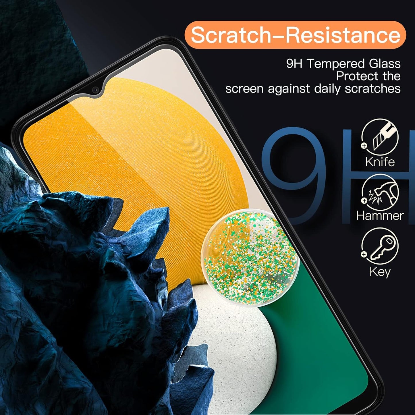 JETech Screen Protector for Samsung Galaxy A13 / A13 5G/ A12, 9H Tempered Glass Film, Anti-Scratch, HD Clear, 3-Pack