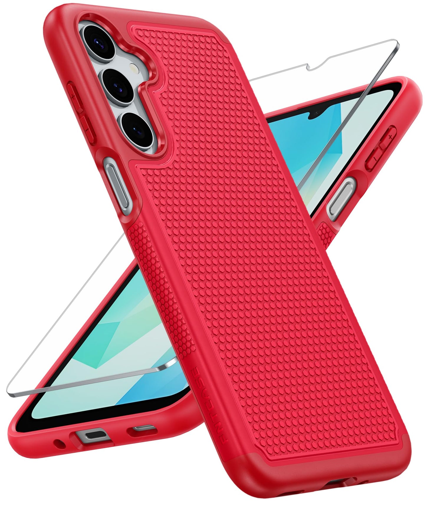 FNTCASE for Samsung Galaxy A15-5G Case: Dual Layer Protective Heavy Duty Cell Phone Cover Shockproof Rugged with Non Slip Textured Back - Military Protection Bumper Tough - 2024, 6.5inch Black