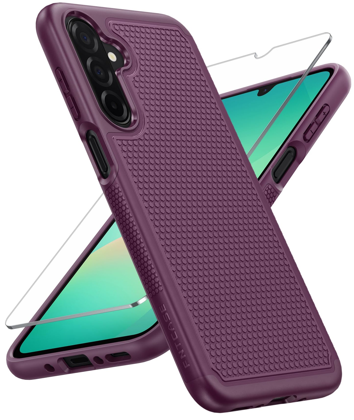 FNTCASE for Samsung Galaxy A15-5G Case: Dual Layer Protective Heavy Duty Cell Phone Cover Shockproof Rugged with Non Slip Textured Back - Military Protection Bumper Tough - 2024, 6.5inch Black
