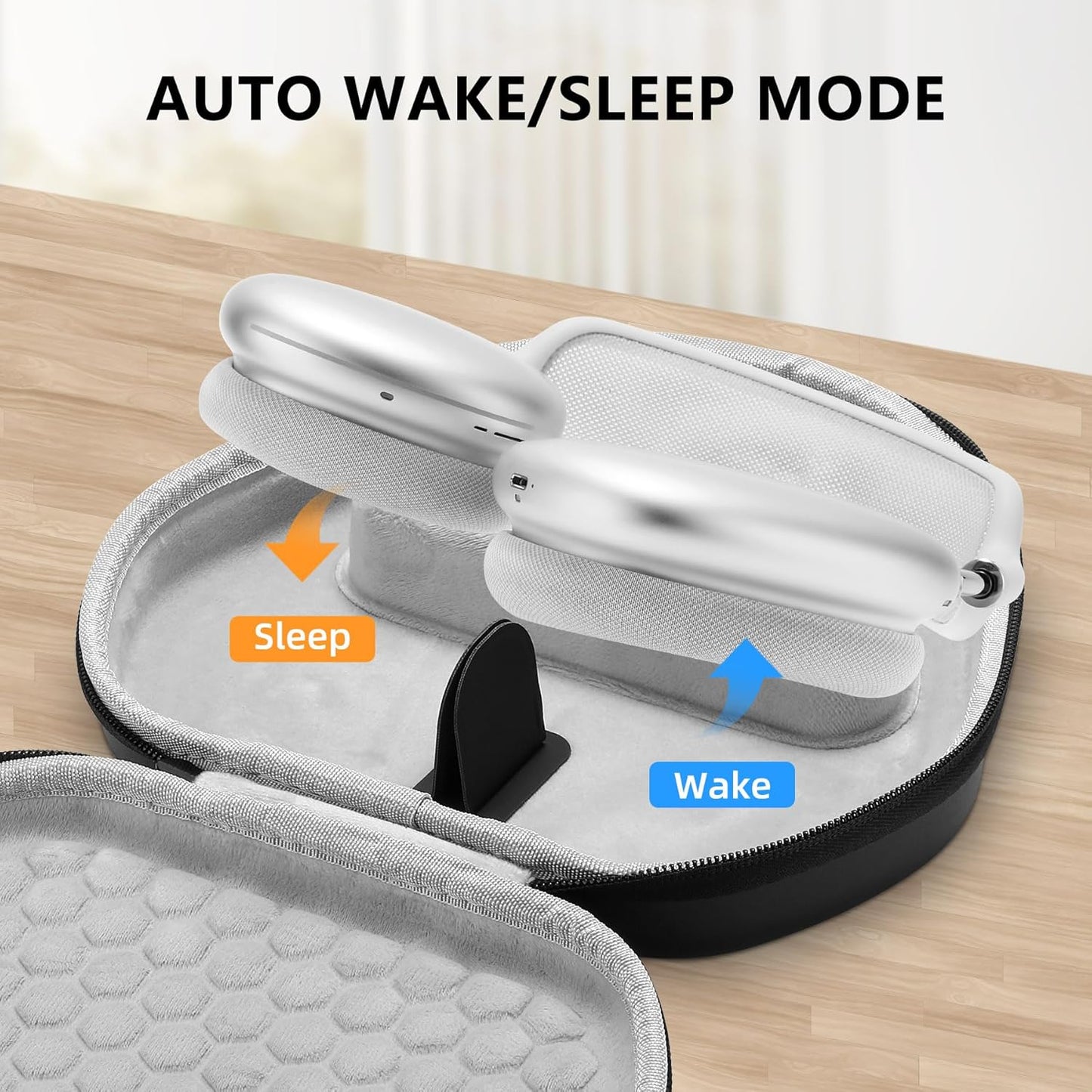 for Airpods Max Case Cover,Smart Case with Sleep Mode Made by Air pods,Compatible with Apple AirPod Max,Protective Carry Travel Cover AirPod Pro Max Cases,Headphone,Black