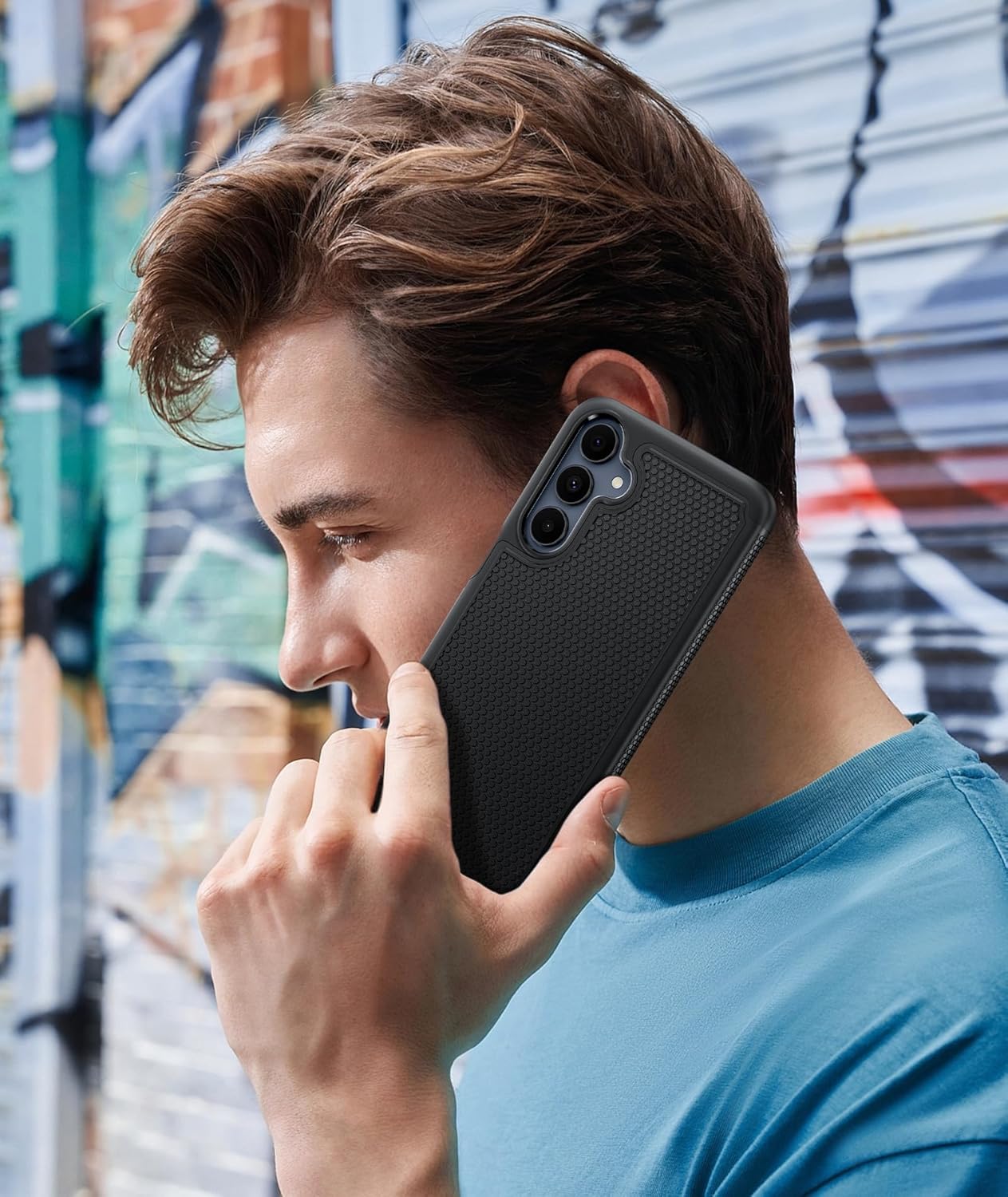 FNTCASE for Galaxy A17/A16 5G Phone Case - Samsung A17 Military Grade Drop Protection, 14ft Drop Tested, Screen Protector Included, Anti-Slip Matte Textured, TPU+PC Dual Layer Shockproof Cover (Black)
