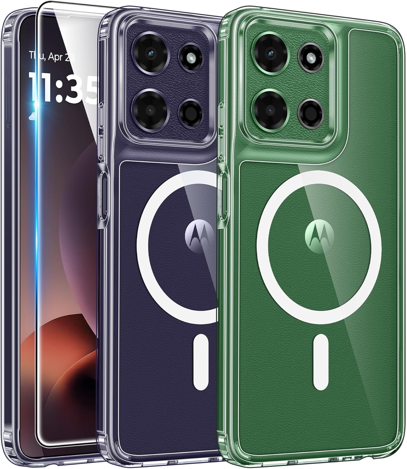FNTCASE for Motorola Moto G-Power-5G-2026 Case: for Moto G Power 2025 Case Clear Slim Anti Yellowing Cell Phone Cover - Rugged Shockproof Protective Bumper Transparent Phonecase (Clear Magnetic)