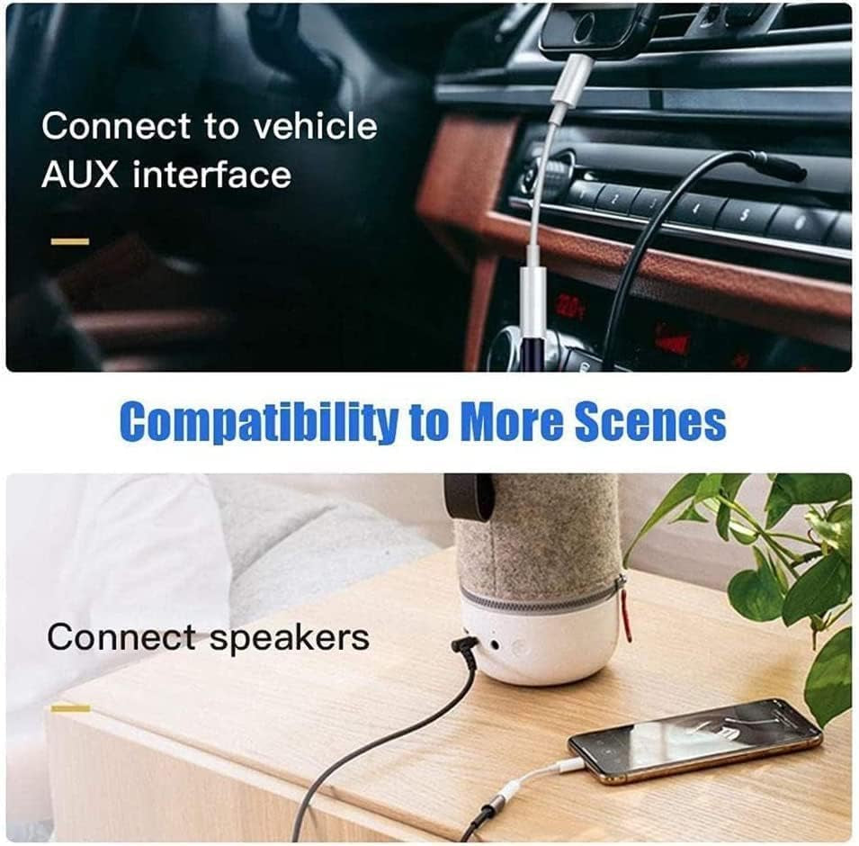 2 Pack Headphones Adapter, 3.5 Mm Headphone/Earphone Jack Audio Aux Adapter Dongle Compatible with Iphone 14 13 12 11 Pro XR XS Max X 8 7 6S Plus