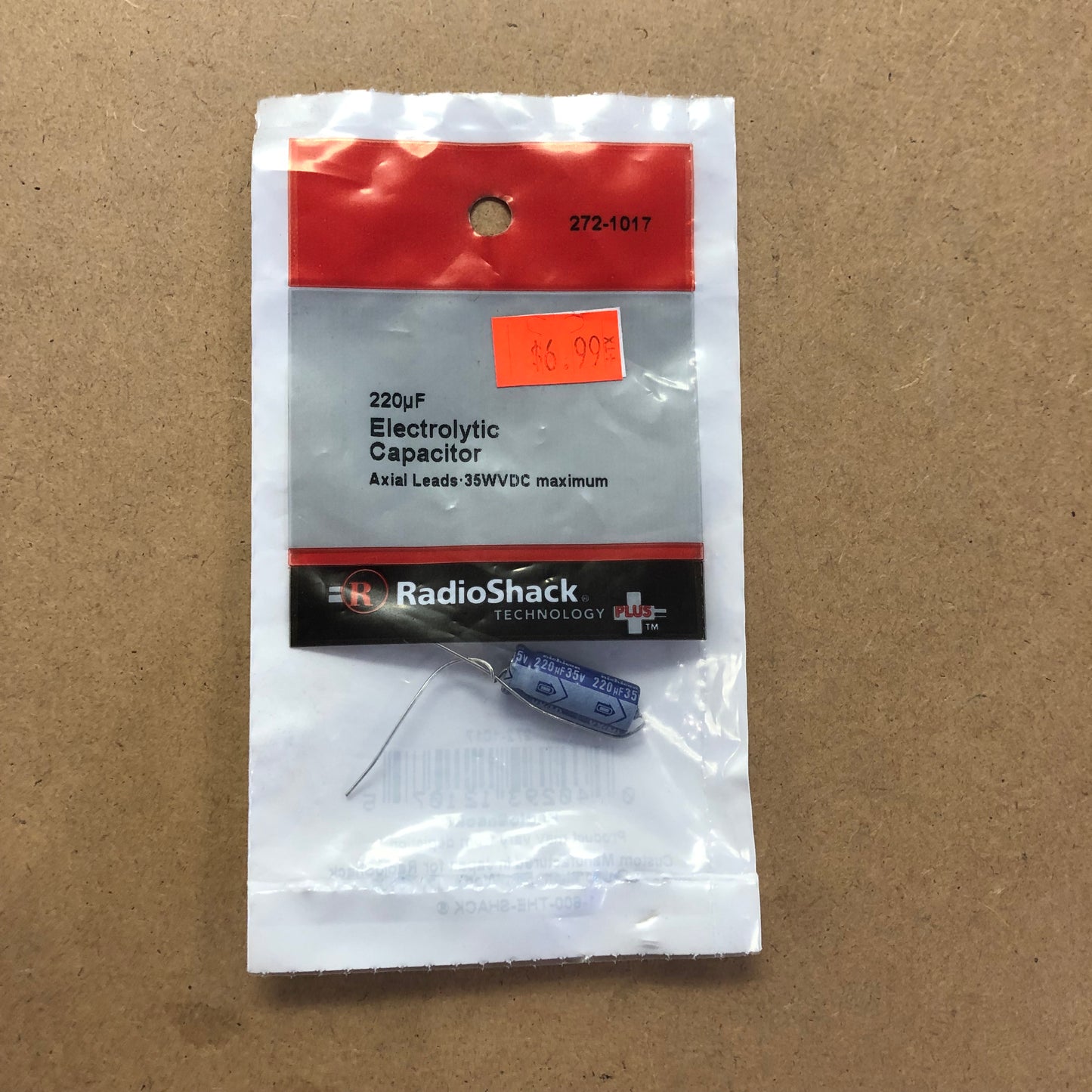 RADIOSHACK 220uF ELECTROLYTIC CAPACITOR