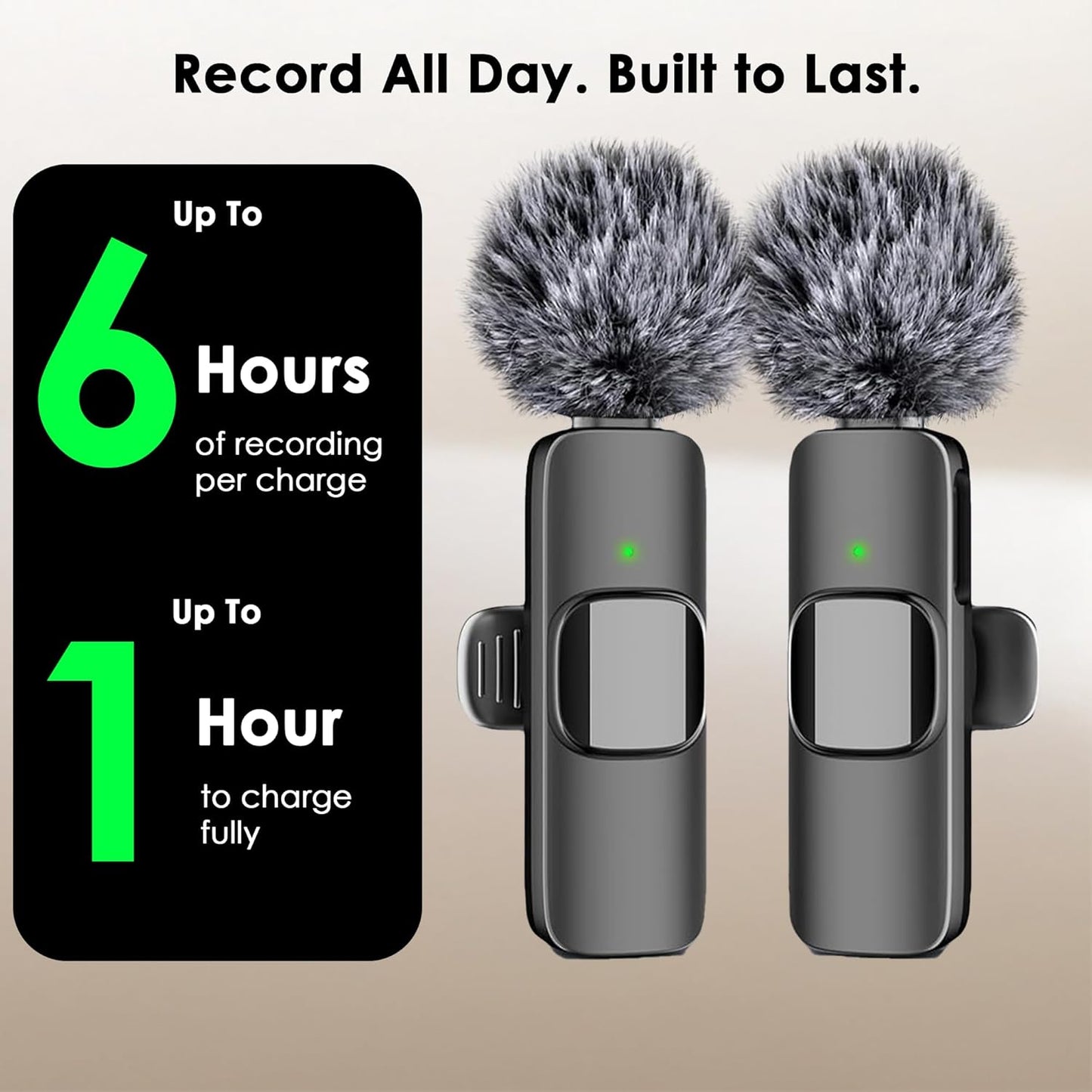 Wireless Microphone for Iphone, Ipad, Android, Lavalier Microphone for Video Recording - 2 Pack Iphone Mic Crystal Clear Recording with USB-C for Podcast, ASMR