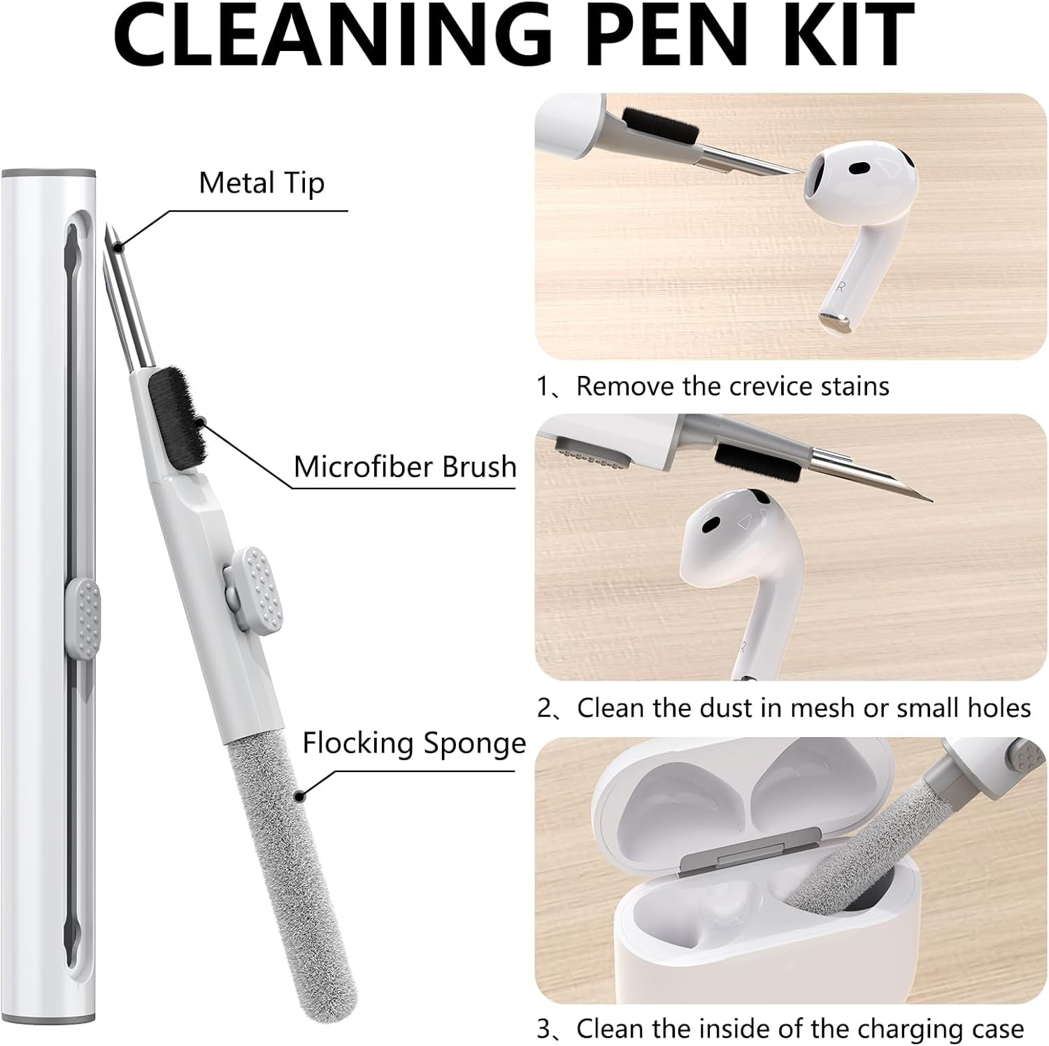 For Airpods 4 Case 2024 with Magnetic Lid Lock,Soft Silicone Protective Cover for Apple Airpods 4Th Generation Cases with Cleaner Kit,Airpod 4 Case Cover with Keychain for Women Men-Pink