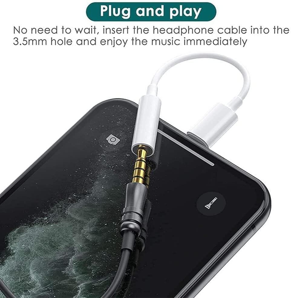 2 Pack Headphones Adapter, 3.5 Mm Headphone/Earphone Jack Audio Aux Adapter Dongle Compatible with Iphone 14 13 12 11 Pro XR XS Max X 8 7 6S Plus