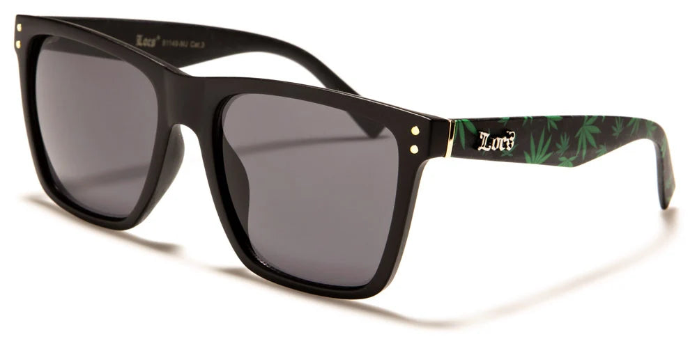 Locs Marijuana Print Classic Men's Sunglasses - LOC91149-MJ