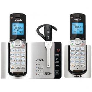 DECT 6.0 Connect-To-Cell™ 2-Handset Phone System With Cordless Headset - The Accessories Place